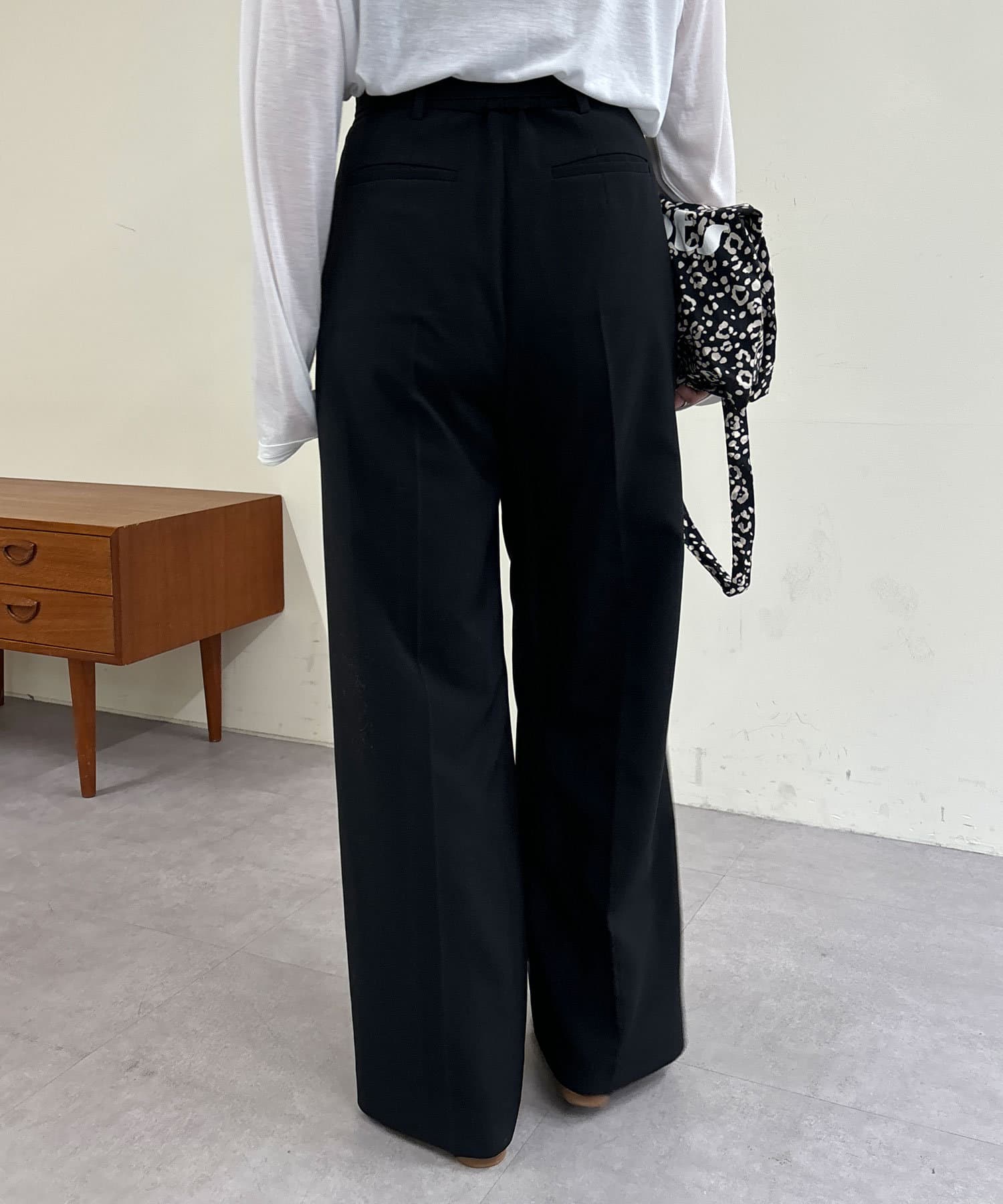 OUTLET(アウトレット) 【SHENERY】ウォッシャブルベルテッドワイドパンツ