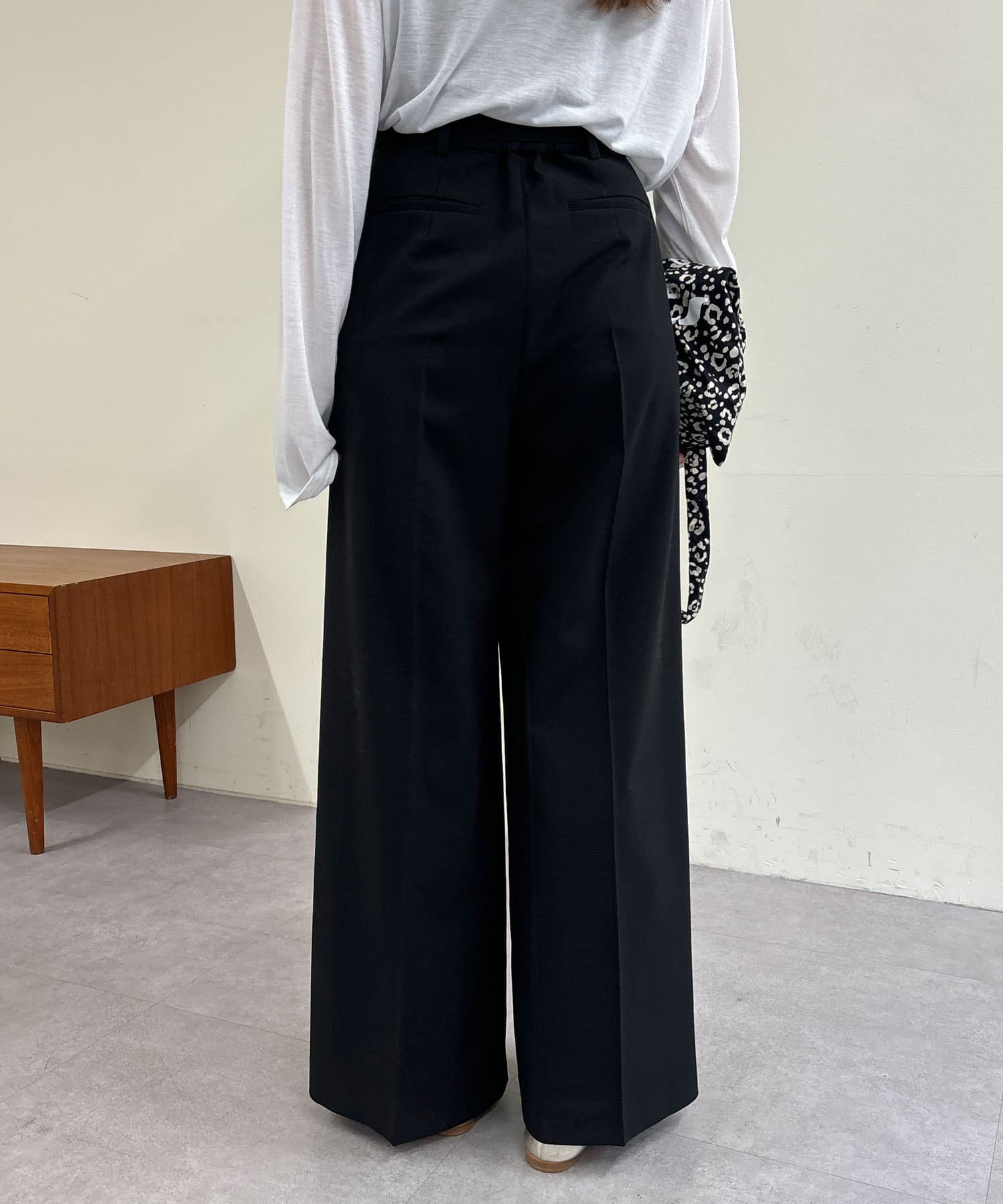 OUTLET(アウトレット) 【SHENERY】ウォッシャブルベルテッドワイドパンツ