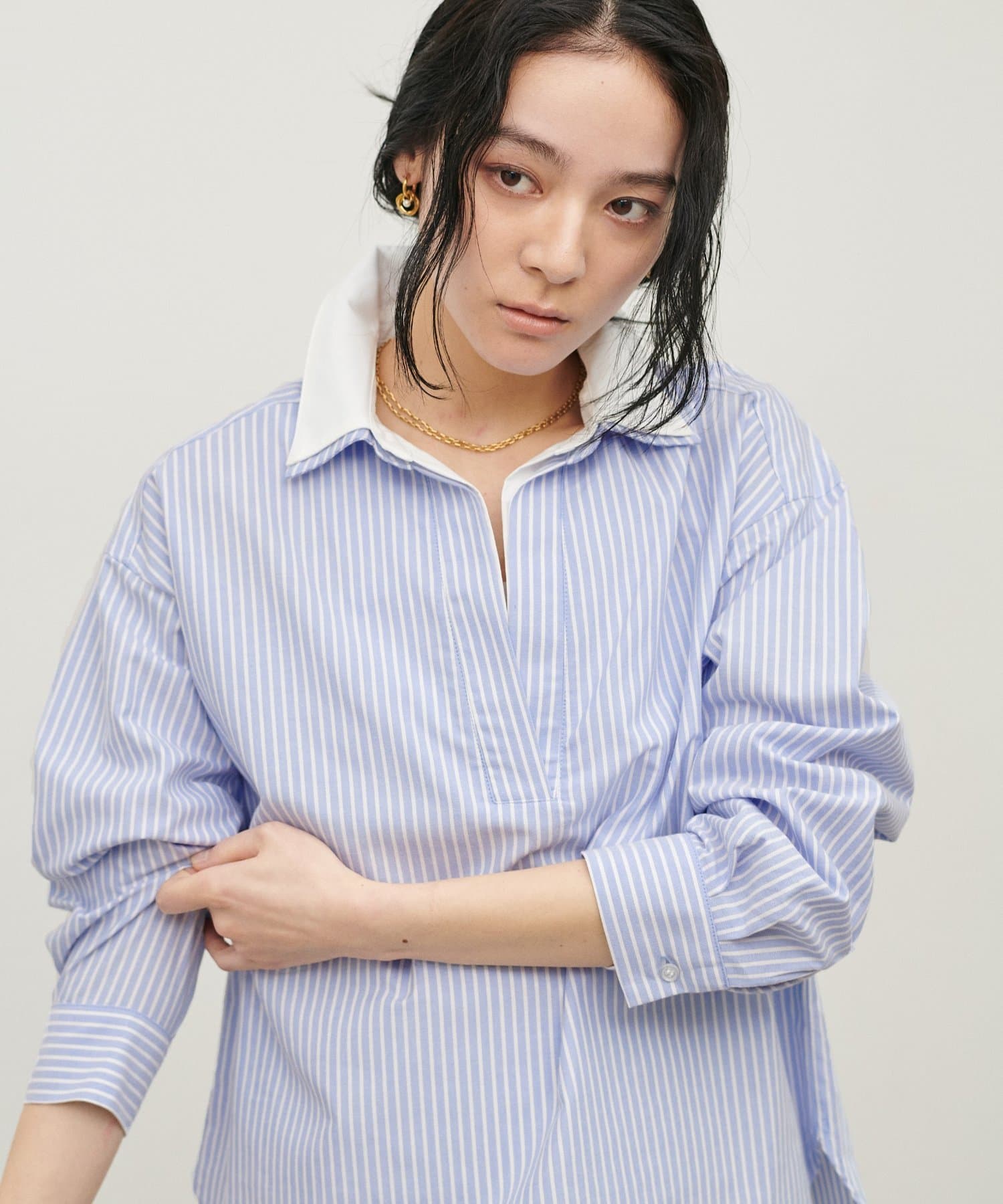 LARUTA(ラルータ) [Web限定]2枚衿オックススキッパーシャツ