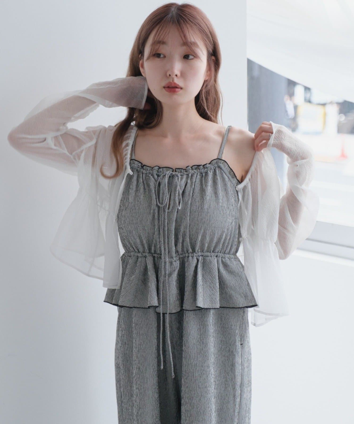 Kastane(カスタネ) 【WEB限定/2サイズ展開/低身長サイズ】ペプラムキャミサロペット