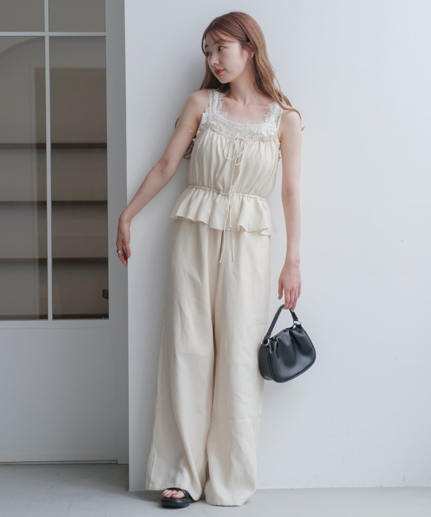 Kastane(カスタネ) 【WEB限定/2サイズ展開/低身長サイズ】ペプラムキャミサロペット