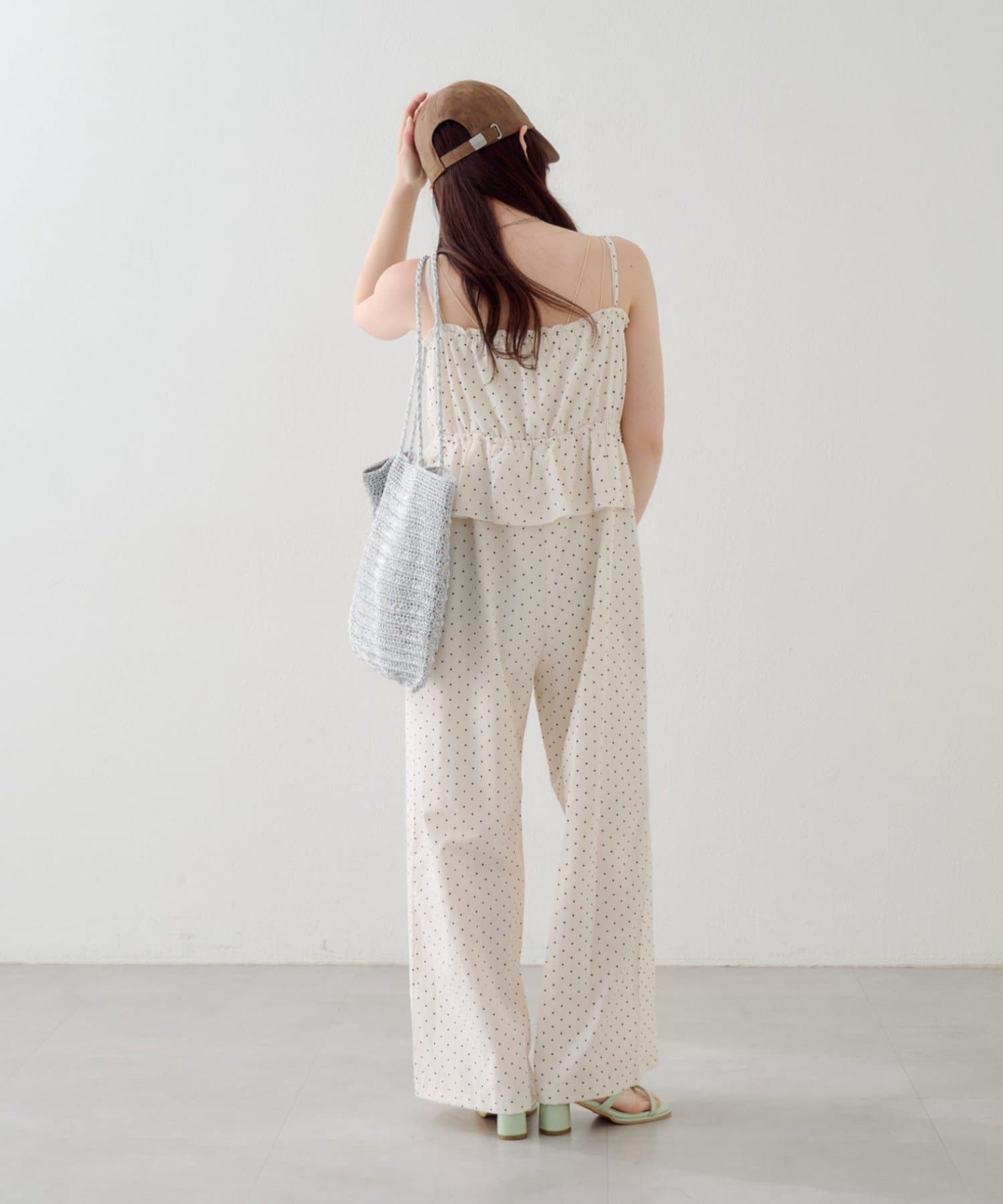 Kastane(カスタネ) 【ワンピースフェア対象/WEB限定/2サイズ展開/低身長サイズ】ペプラムキャミサロペット