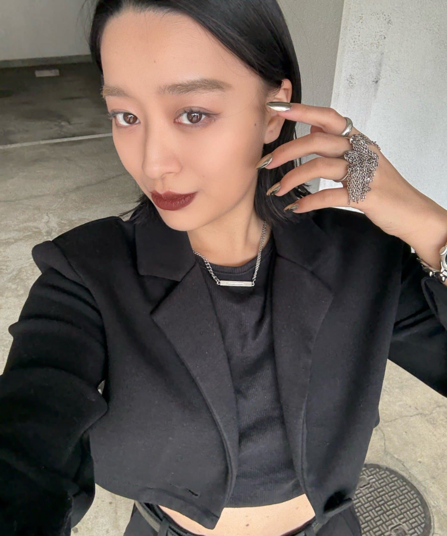 Lui's(ルイス) 【miu企画】3WAYステンレスチェーンプレートネックレス