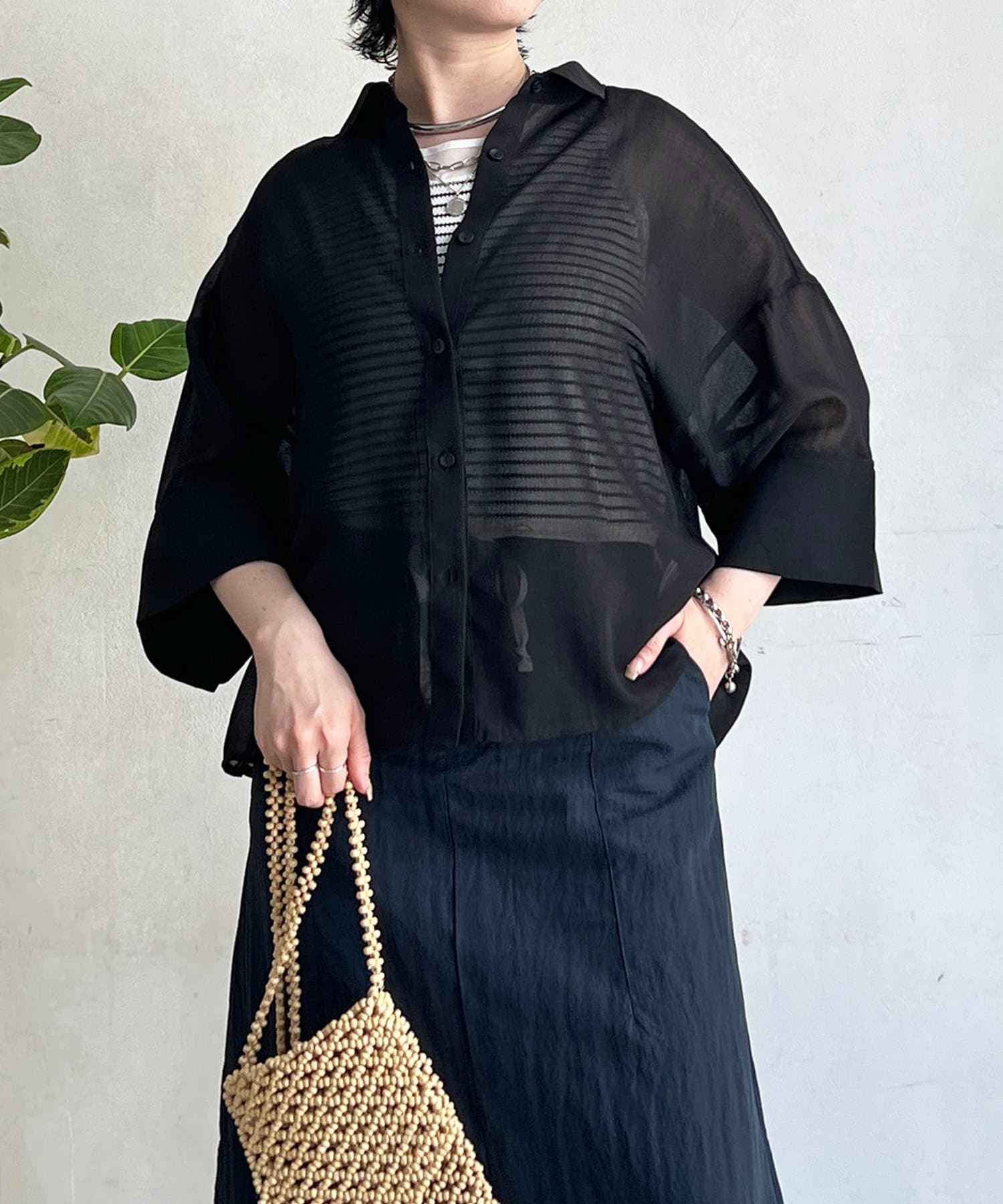 un dix cors(アンディコール) シアー半袖シャツ