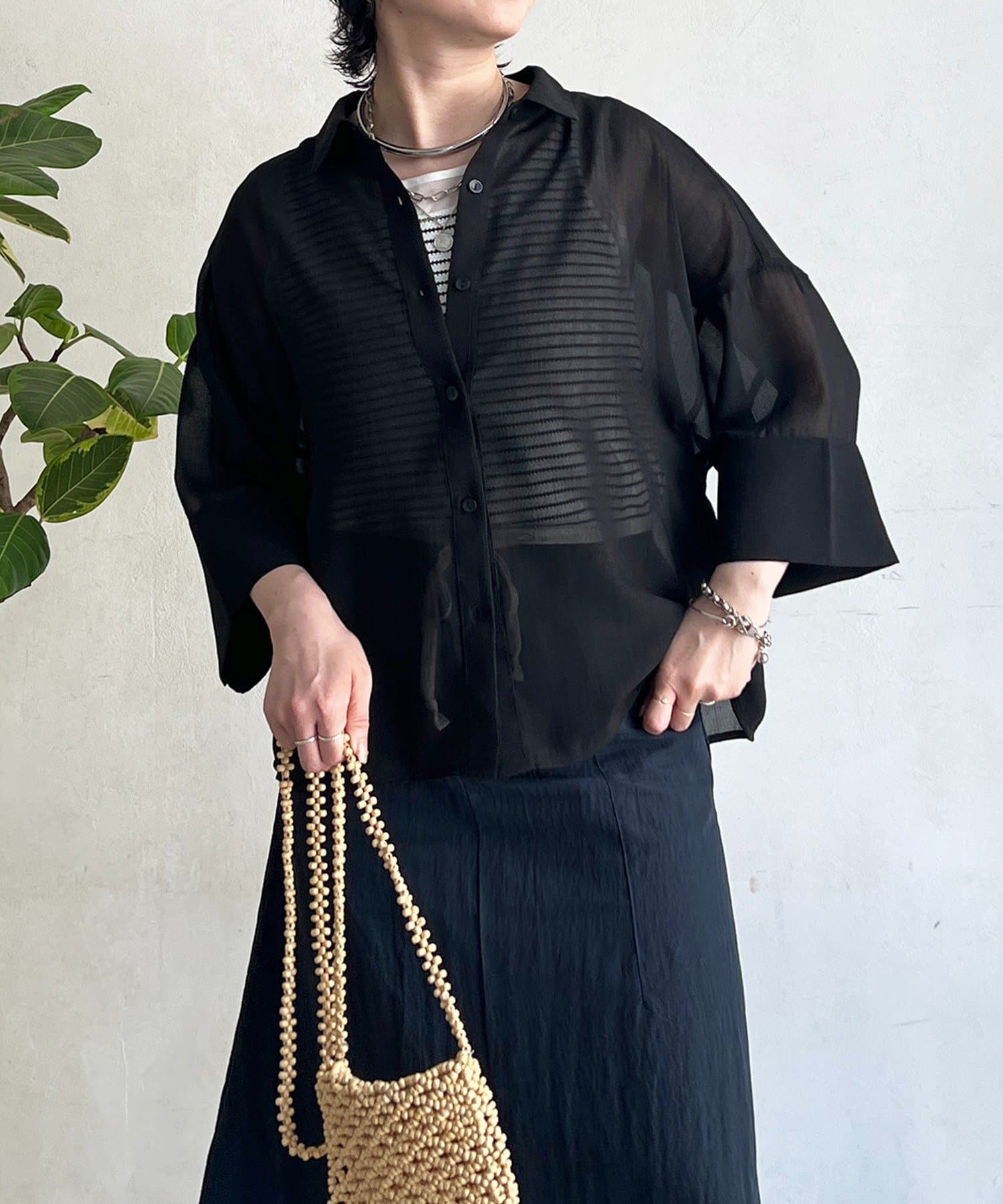 un dix cors(アンディコール) シアー半袖シャツ