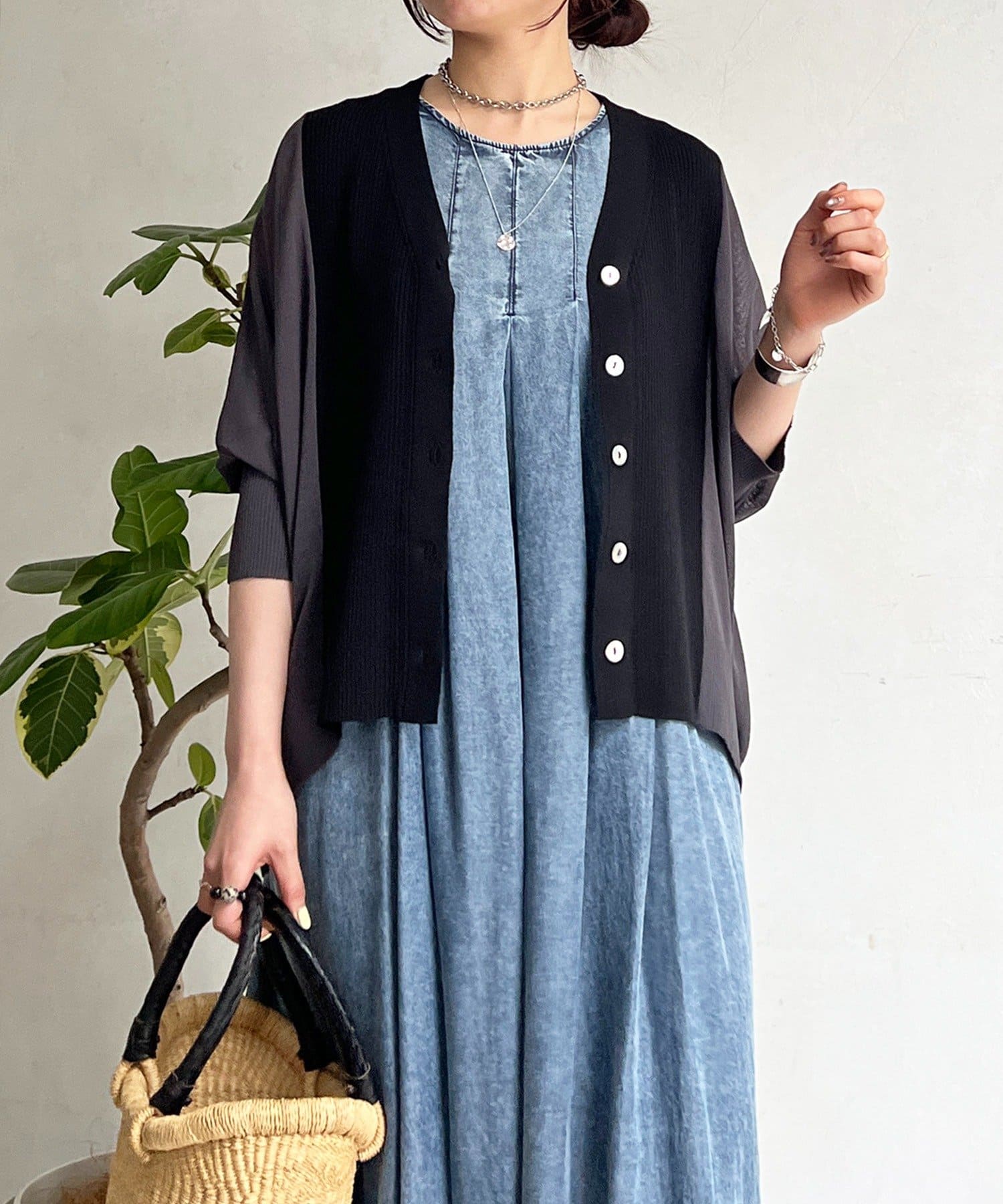 un dix cors(アンディコール) UV配色ニットカーデ