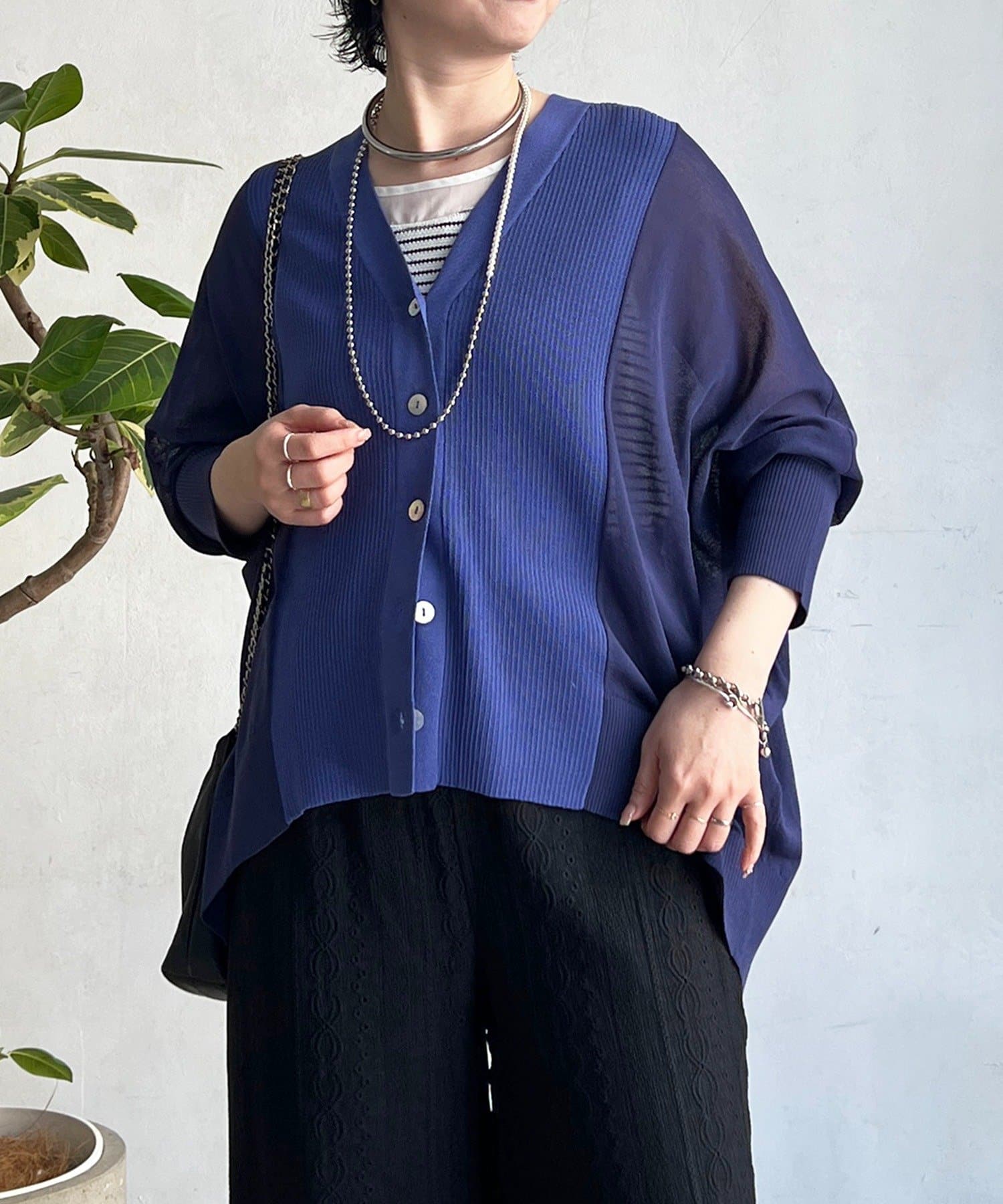 un dix cors(アンディコール) UV配色ニットカーデ