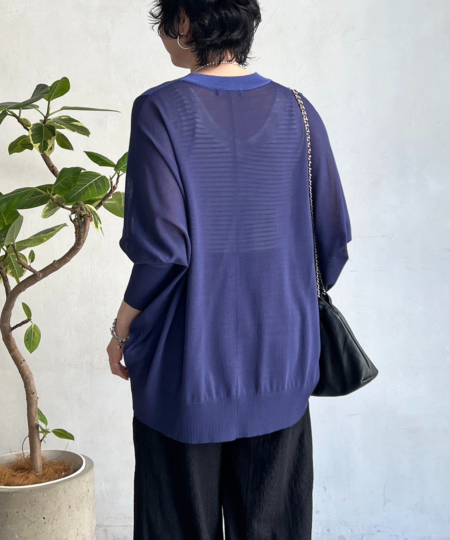 un dix cors(アンディコール) UV配色ニットカーデ