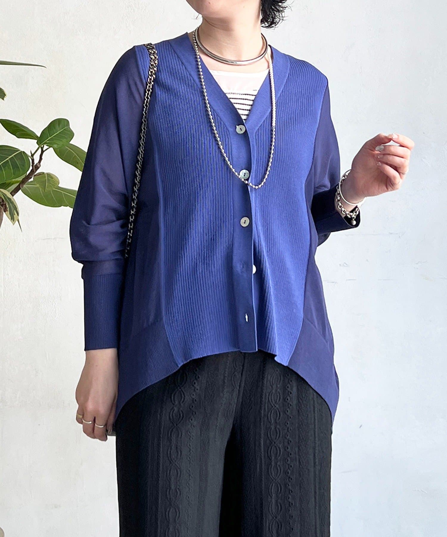 un dix cors(アンディコール) UV配色ニットカーデ