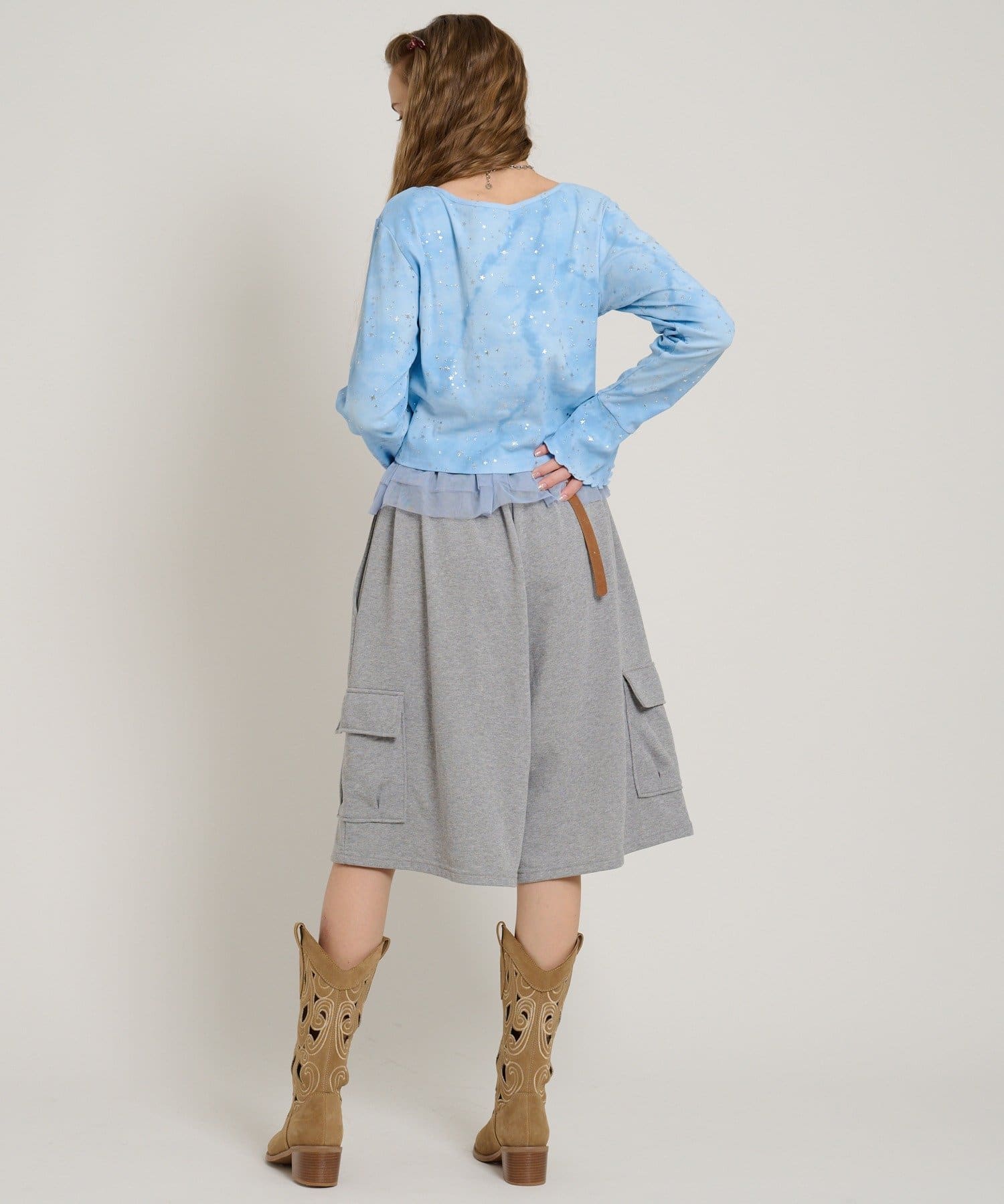 w closet(ダブルクローゼット) 【スウェット/レース/アソート展開】ハーフカーゴパンツ