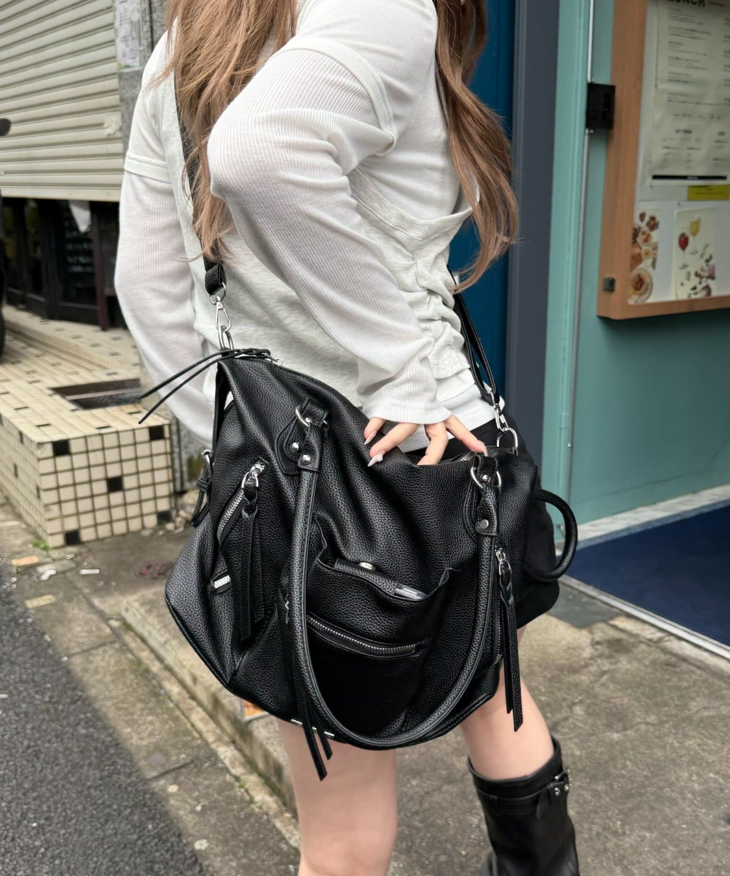 RAY CASSIN(レイカズン) 【A4サイズ収納可能 / 大容量】ビッグショルダーバッグ