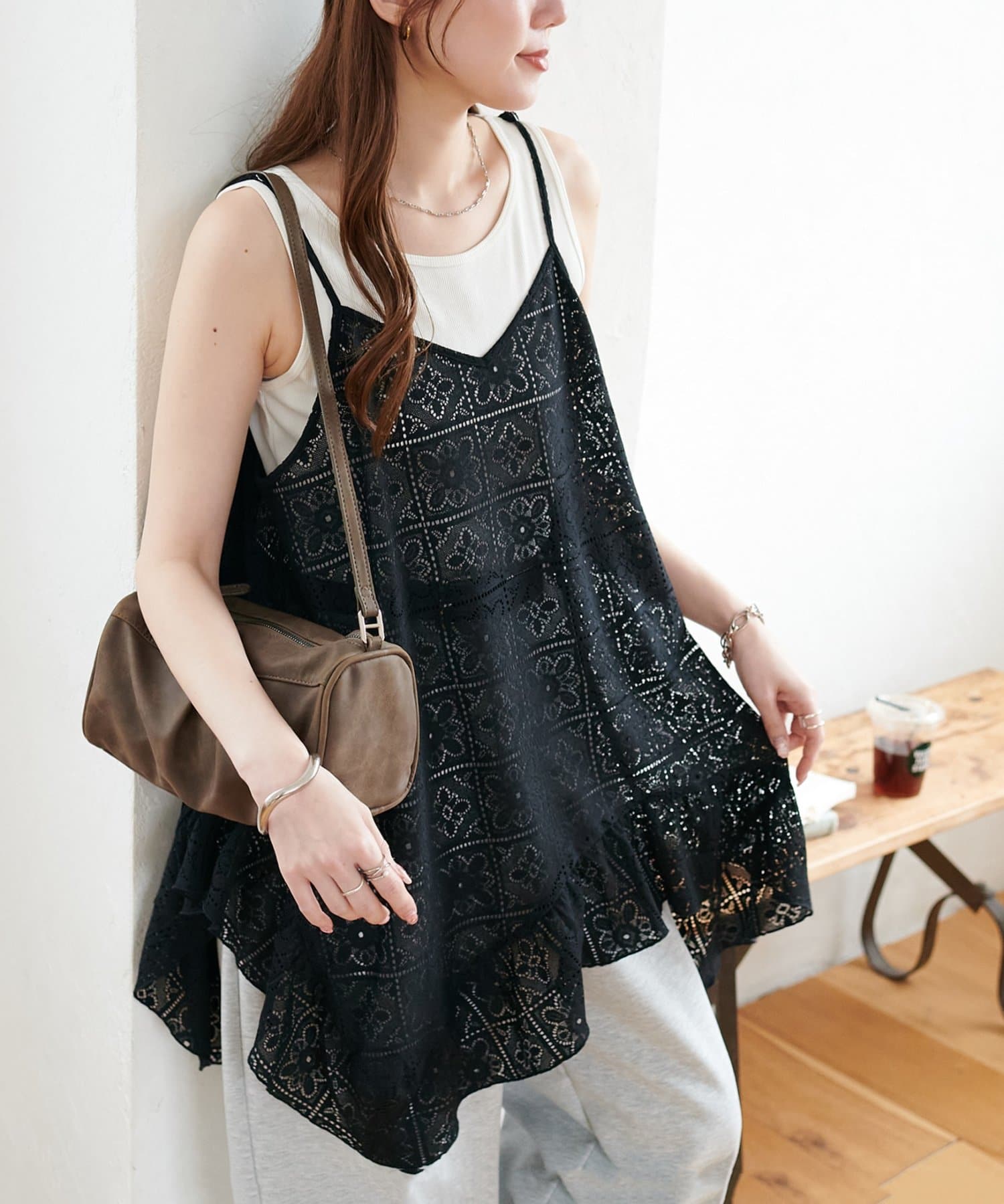 DISCOAT(ディスコート) 【WEB限定】レースキャミチュニック