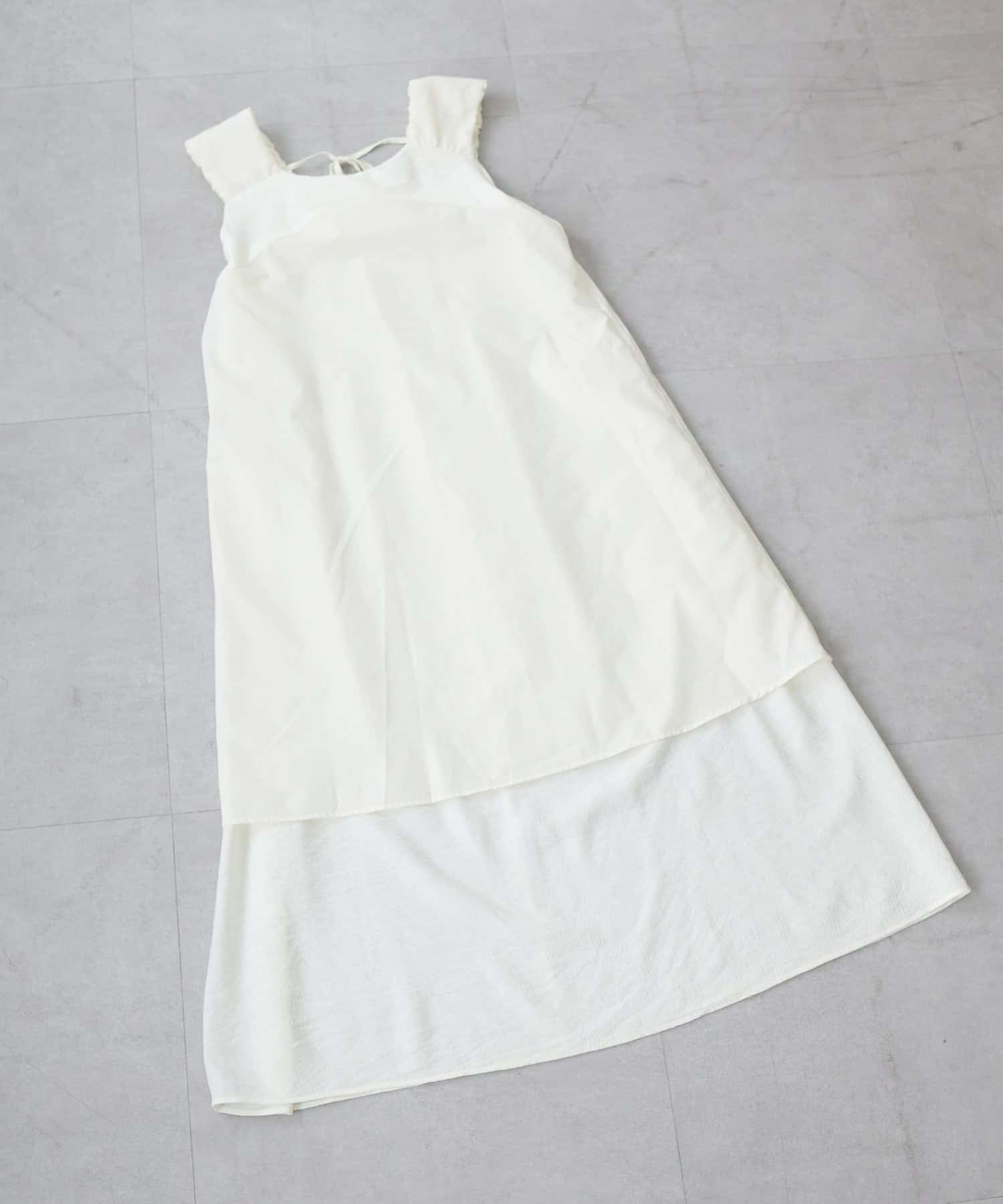 DISCOAT(ディスコート) 【WEB限定】肩ギャザーノースリワンピース