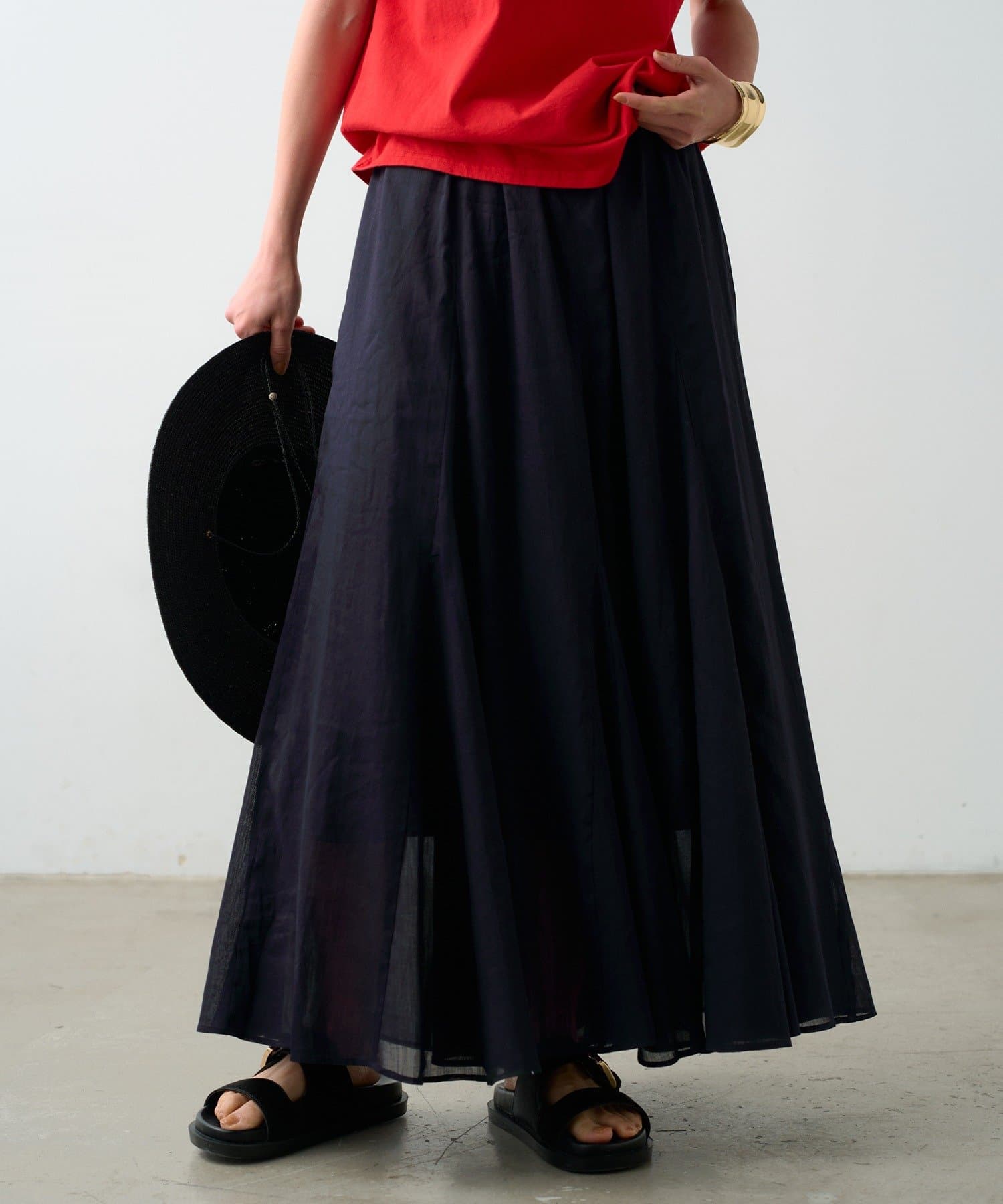 LOUNGEDRESS(ラウンジドレス) リネンフレアスカート