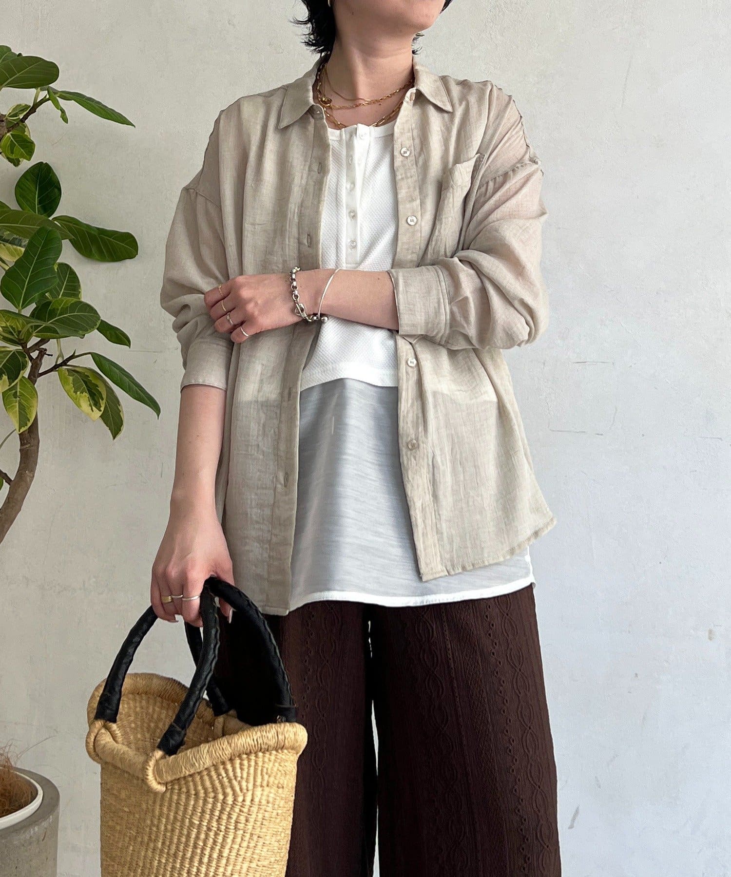 un dix cors(アンディコール) ボイルシャンブレーシャツ