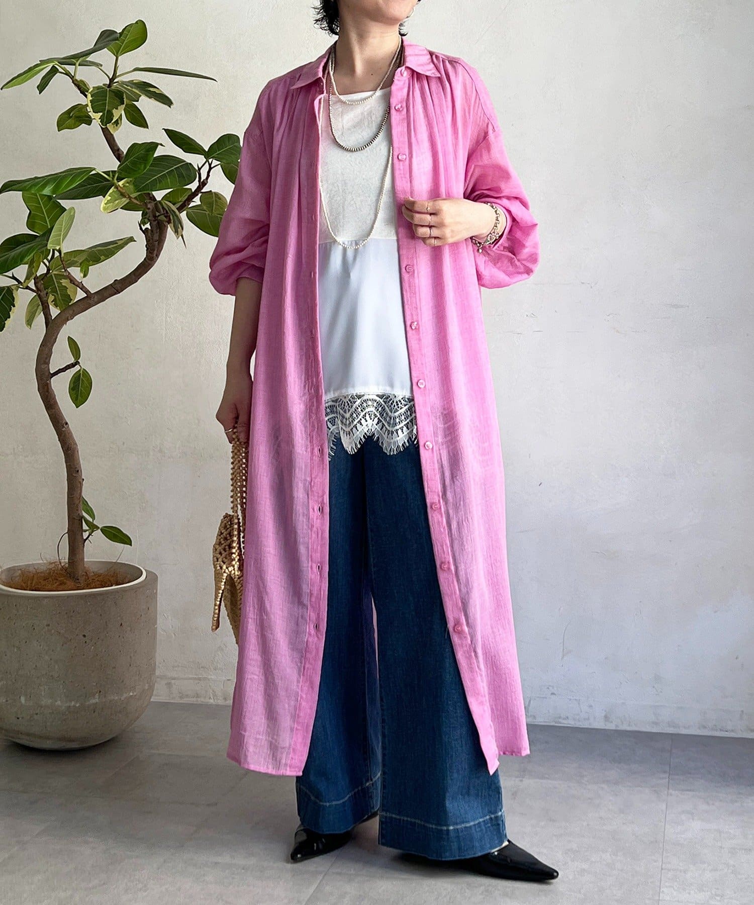 un dix cors(アンディコール) ボイルシャンブレーシャツワンピース