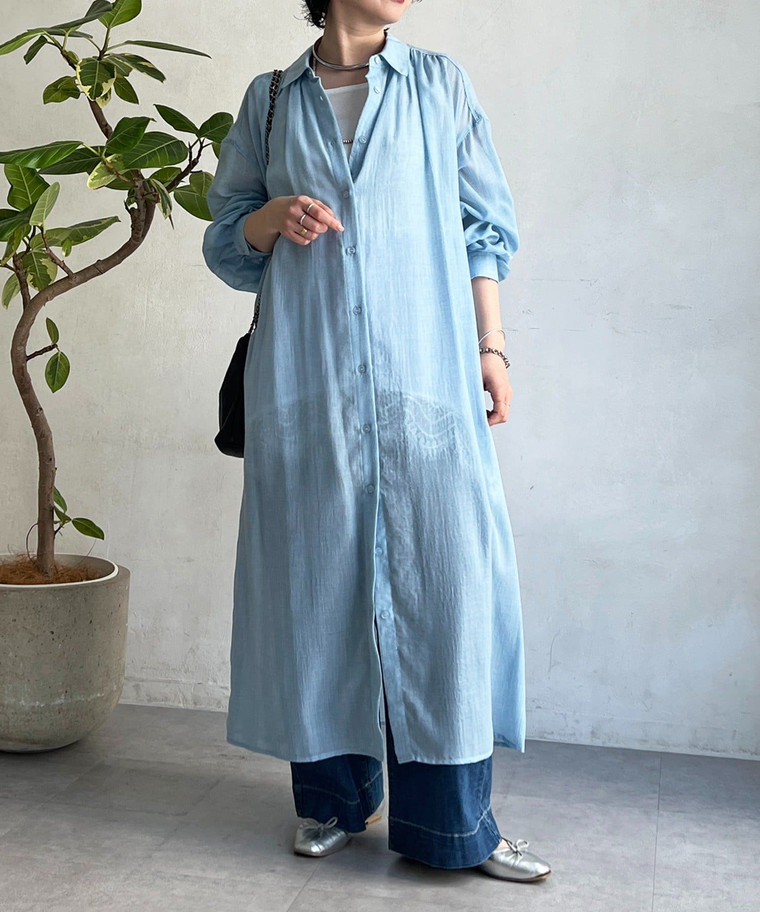 un dix cors(アンディコール) ボイルシャンブレーシャツワンピース