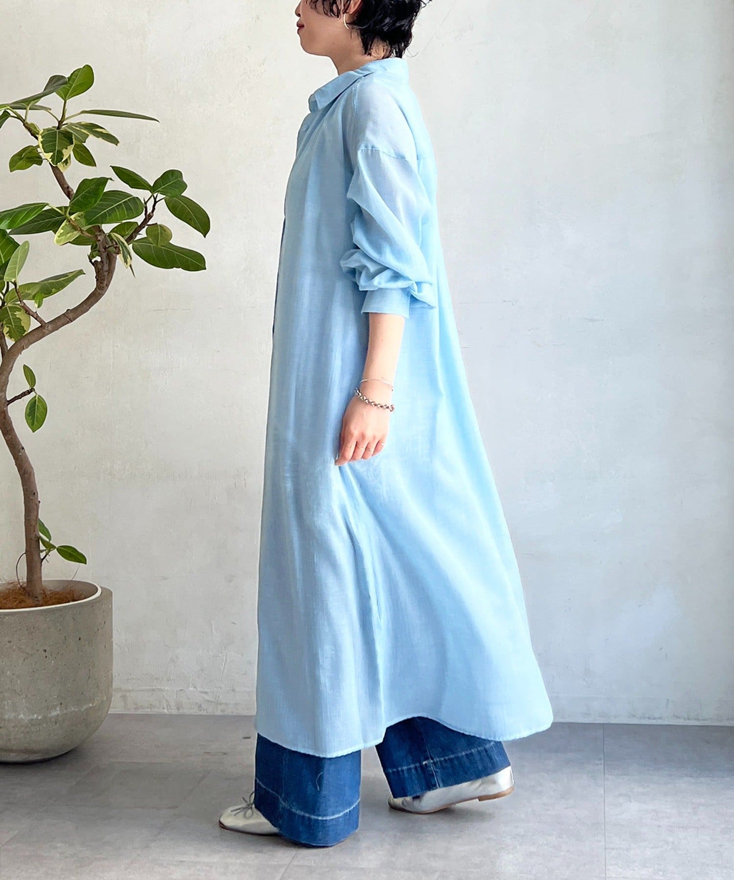 un dix cors(アンディコール) ボイルシャンブレーシャツワンピース