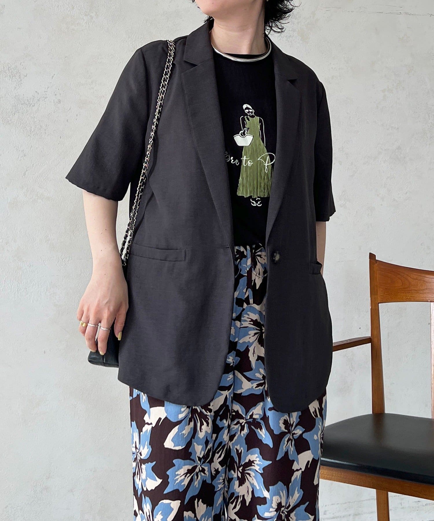 un dix cors(アンディコール) シングルボタン半袖ジャケット