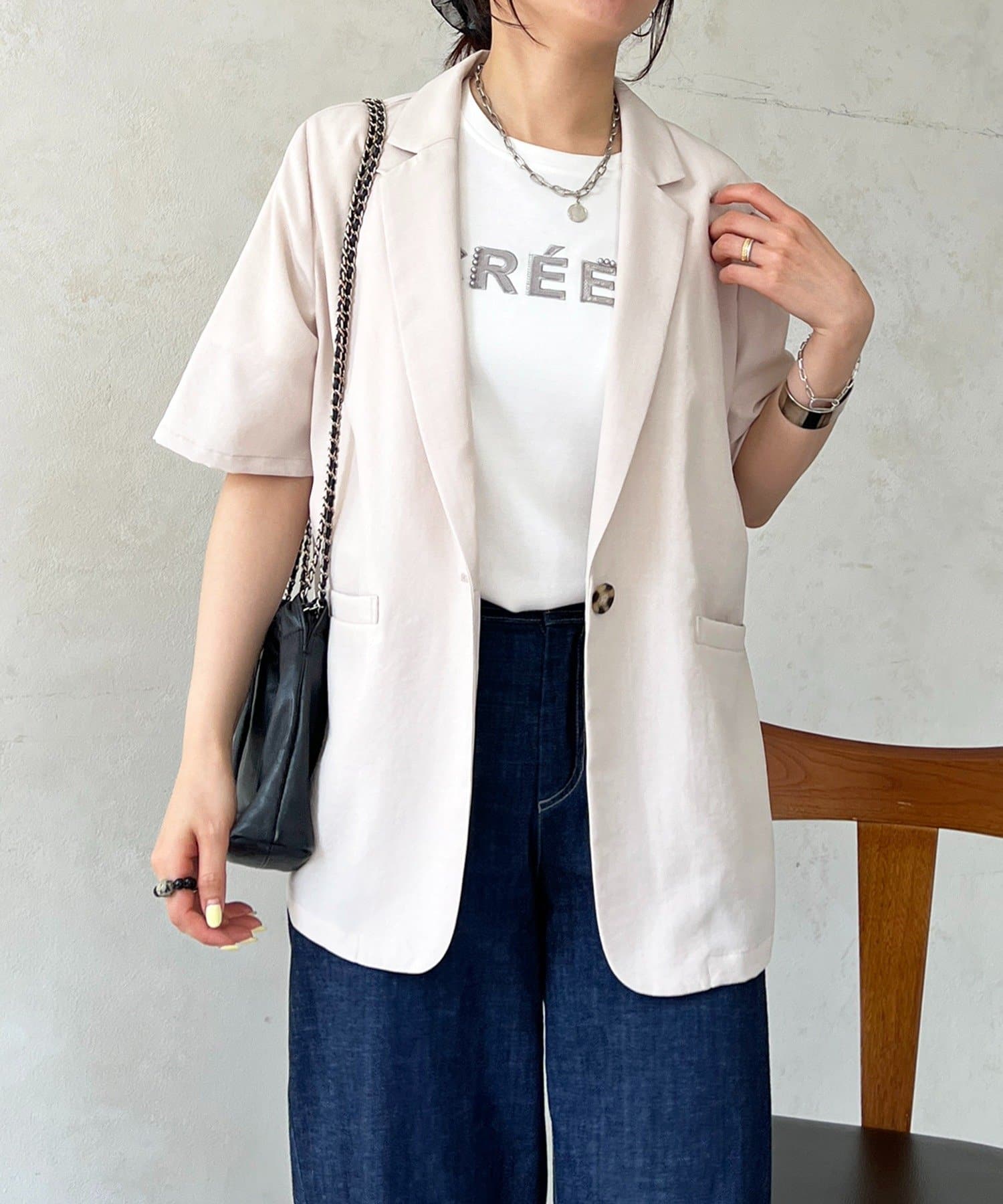 un dix cors(アンディコール) シングルボタン半袖ジャケット