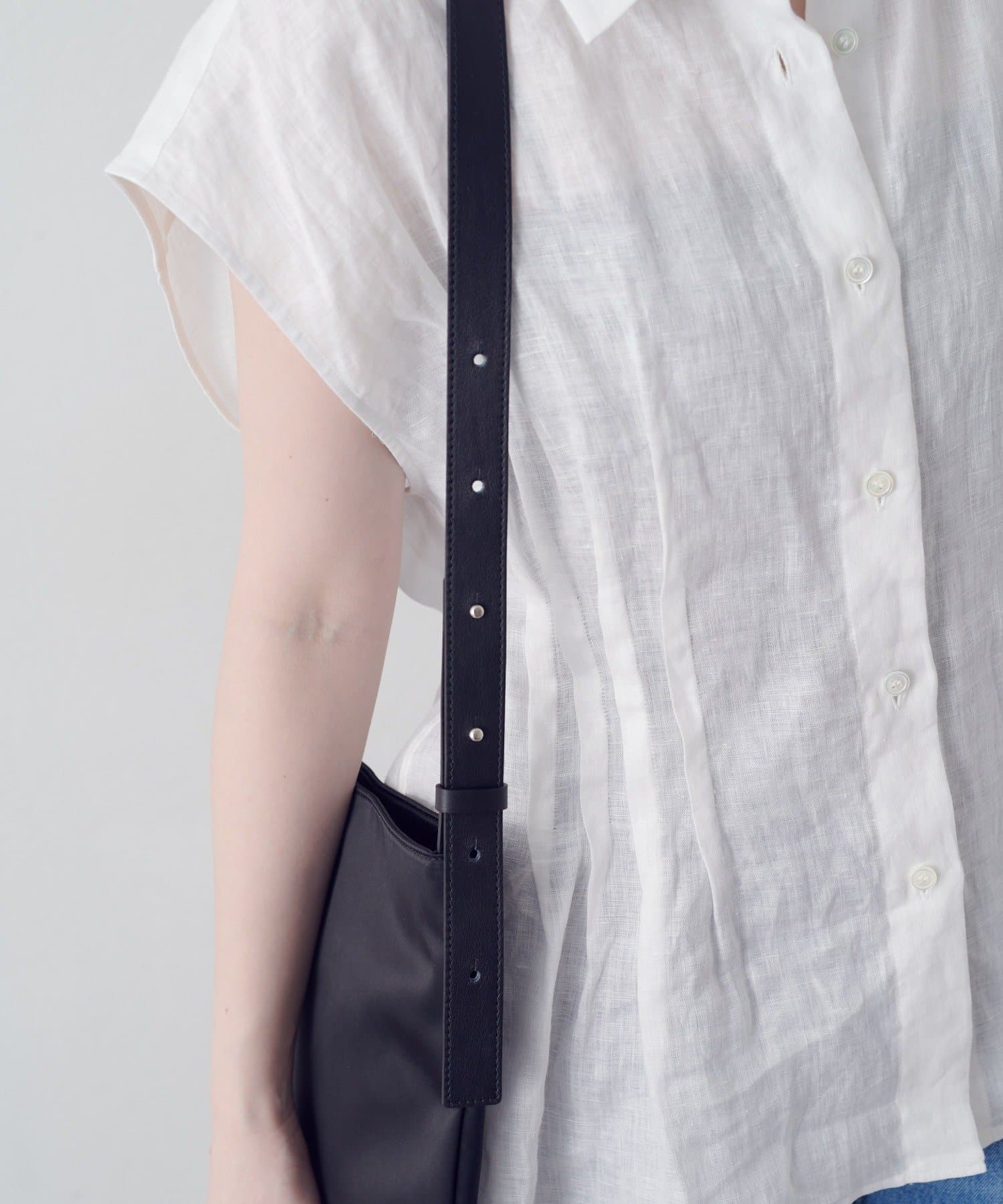 russet(ラシット) ［4/29(水) 0:00～予約スタート］バイカラーレザーベルトフラットショルダーバッグ