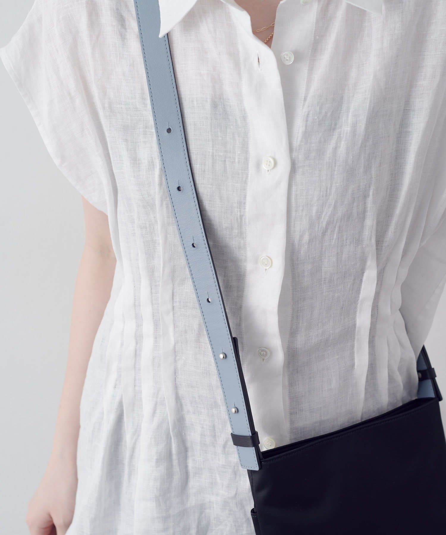 russet(ラシット) ［4/29(水) 0:00～予約スタート］バイカラーレザーベルトフラットショルダーバッグ