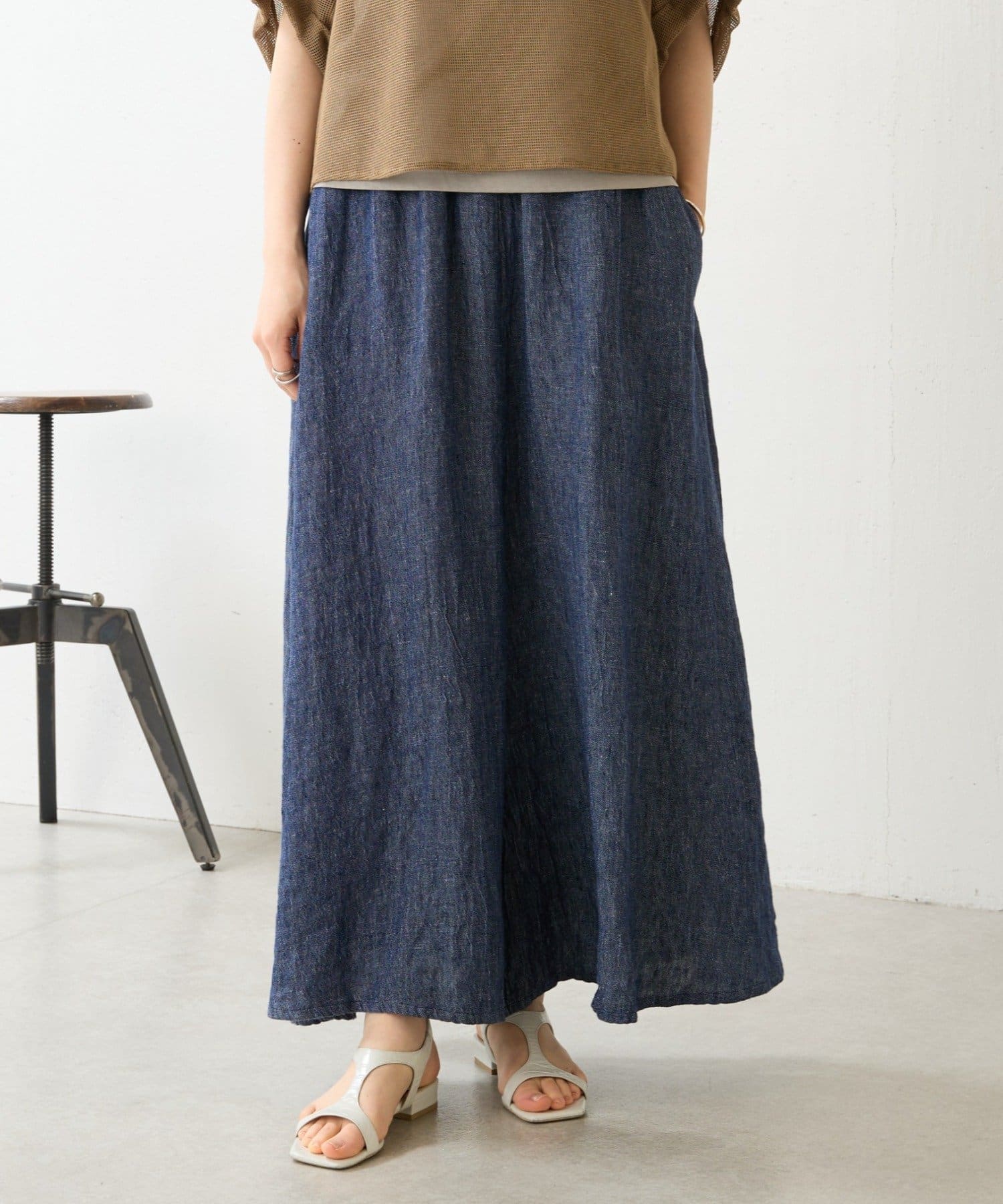 BEARDSLEY(ビアズリー) 《4/8(水)12:00予約開始》リネンデニムサルエルパンツ