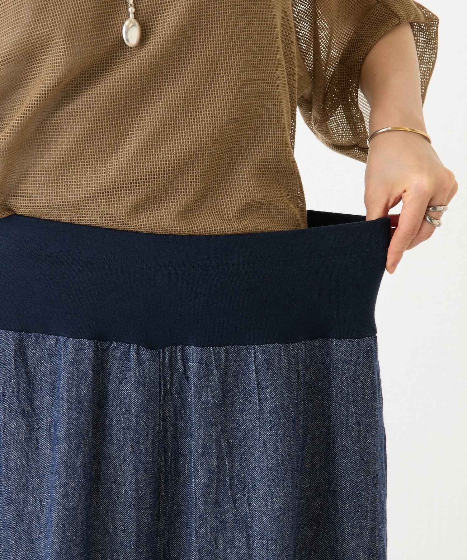 BEARDSLEY(ビアズリー) 《4/8(水)12:00予約開始》リネンデニムサルエルパンツ