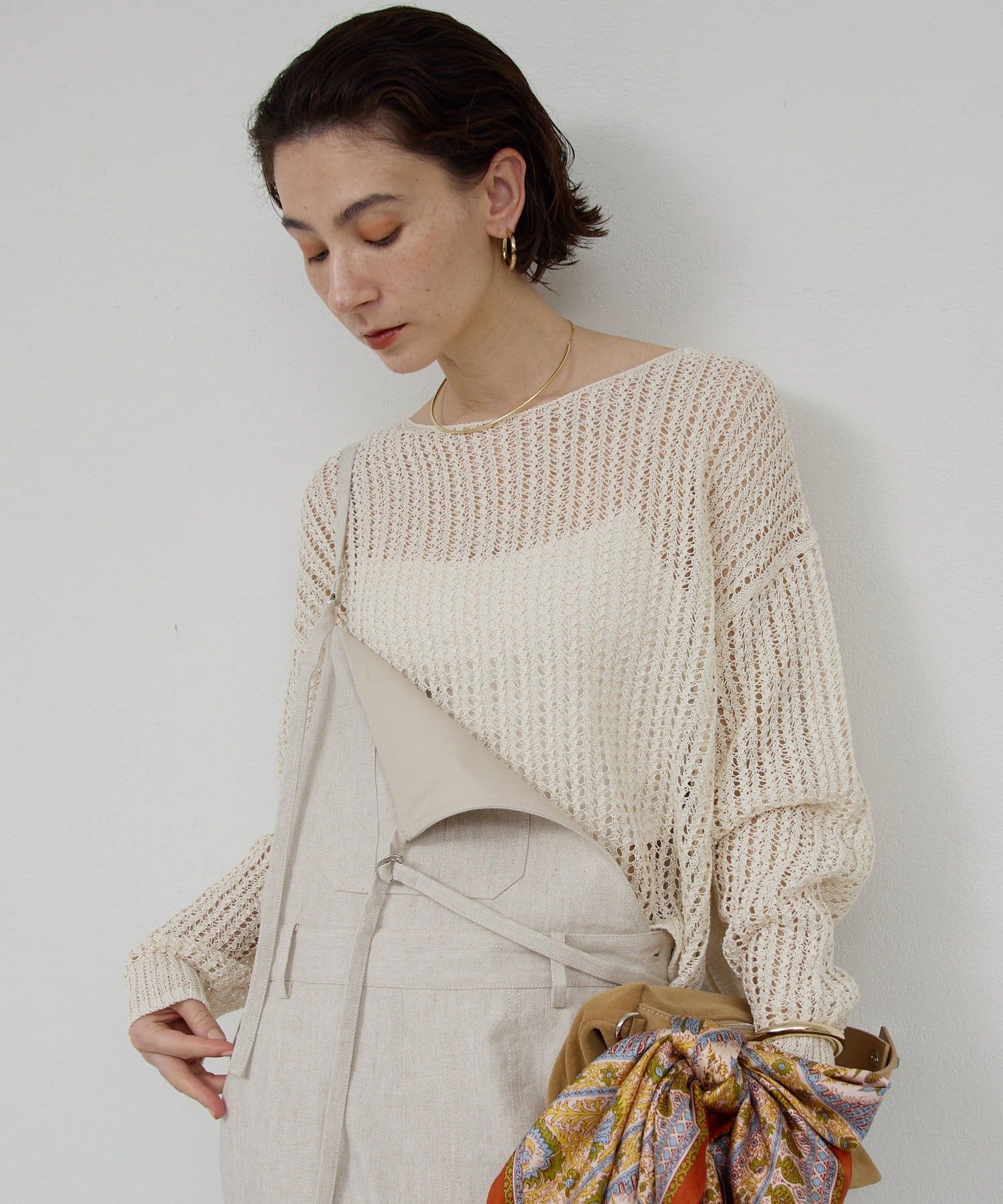 GALLARDAGALANTE(ガリャルダガランテ) レーシーメッシュニット