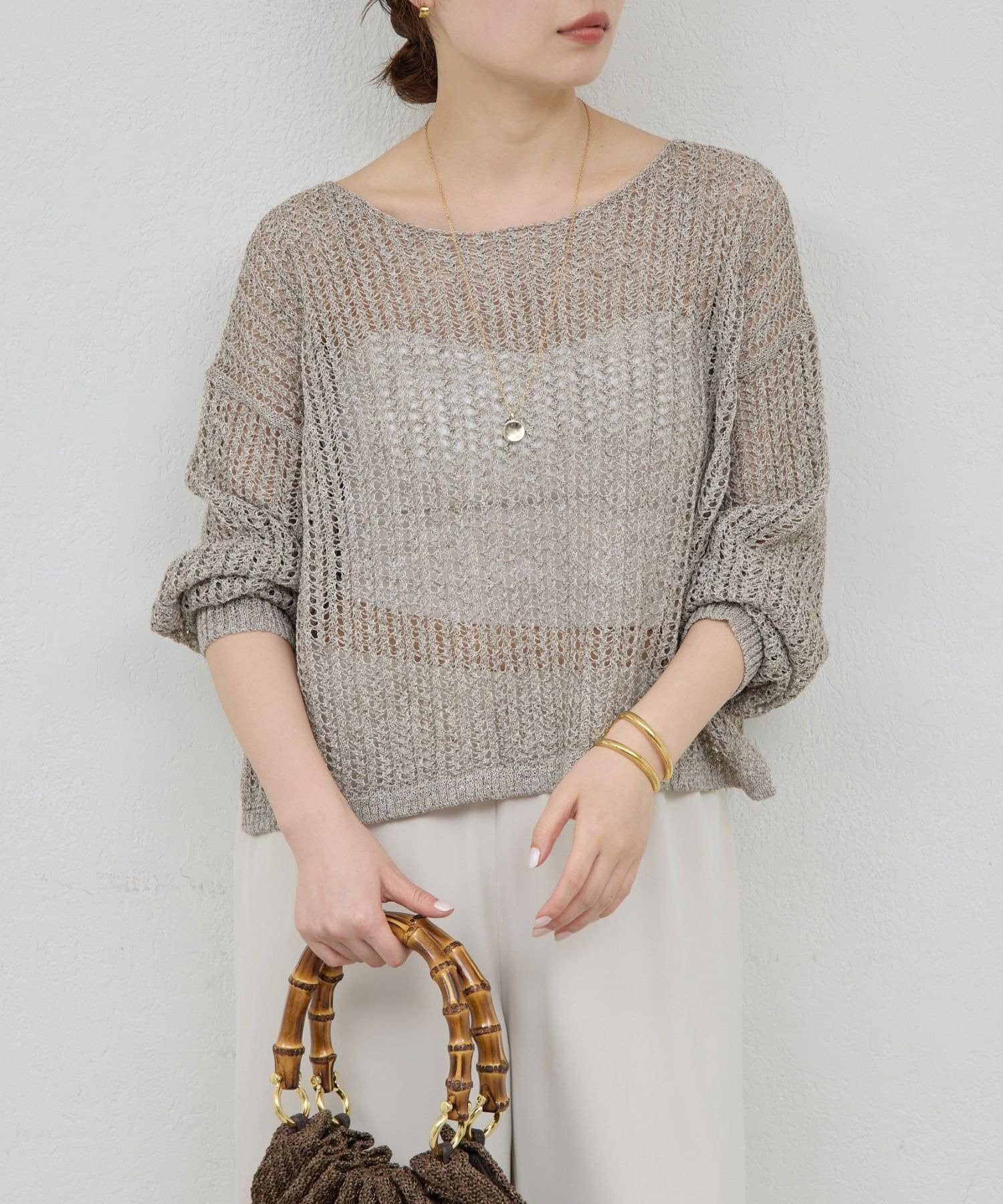 GALLARDAGALANTE(ガリャルダガランテ) レーシーメッシュニット