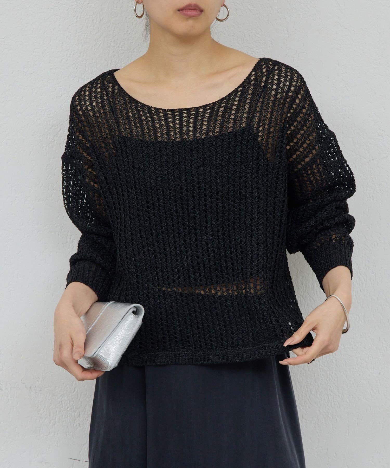 GALLARDAGALANTE(ガリャルダガランテ) レーシーメッシュニット