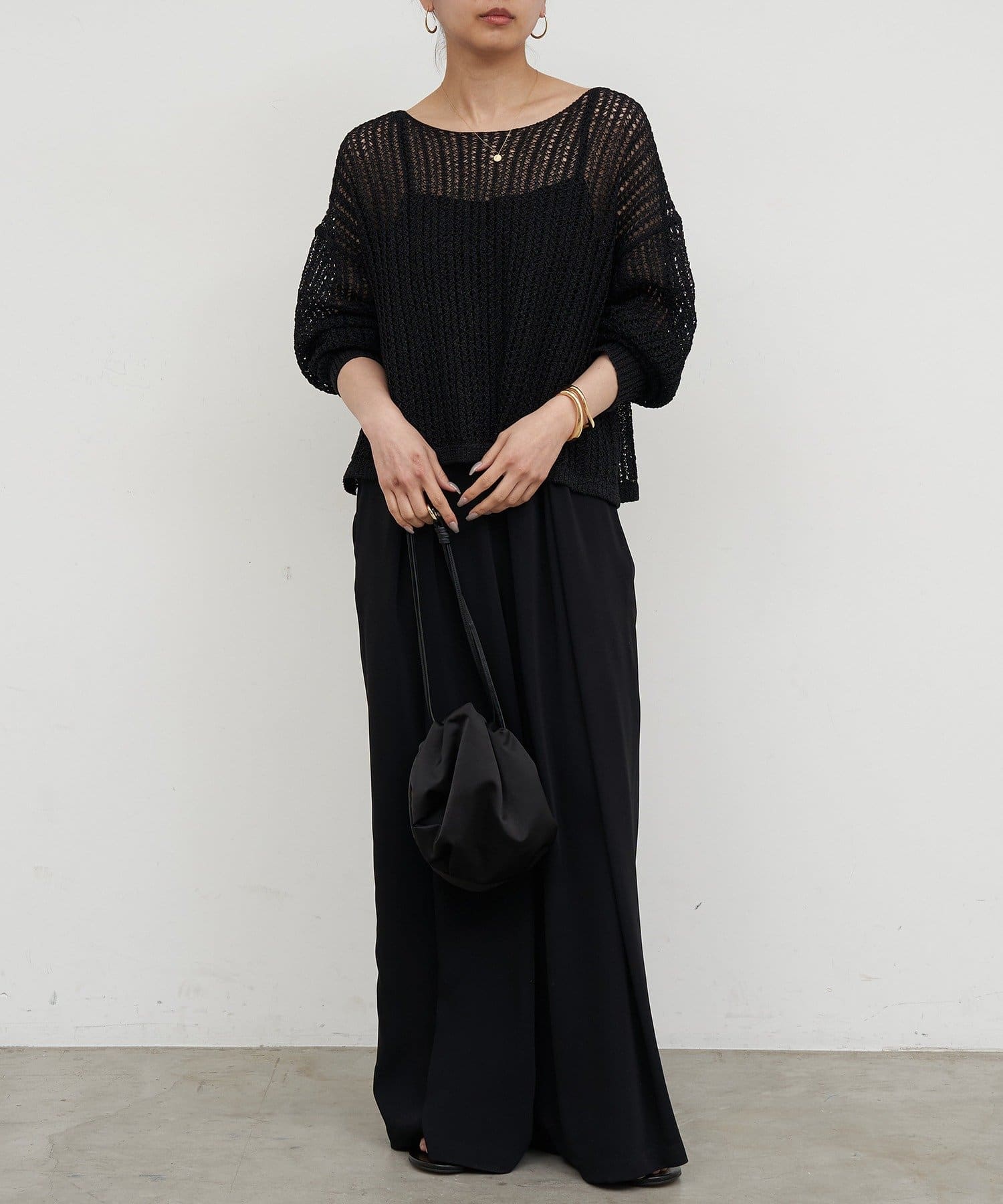 GALLARDAGALANTE(ガリャルダガランテ) レーシーメッシュニット