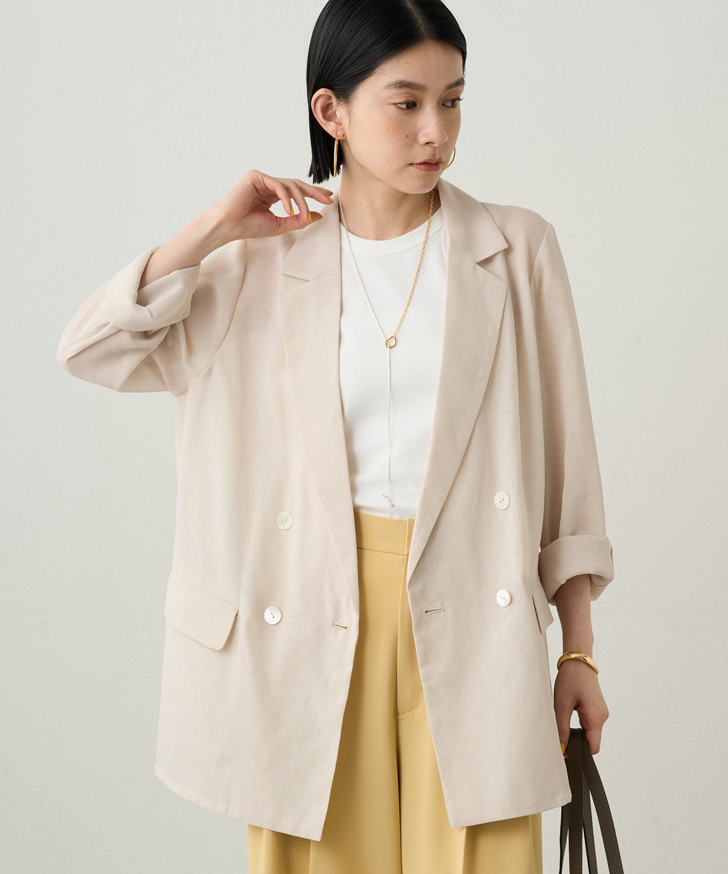 OUTLET(アウトレット) 【Loungedress】リネンライクシアージャケット