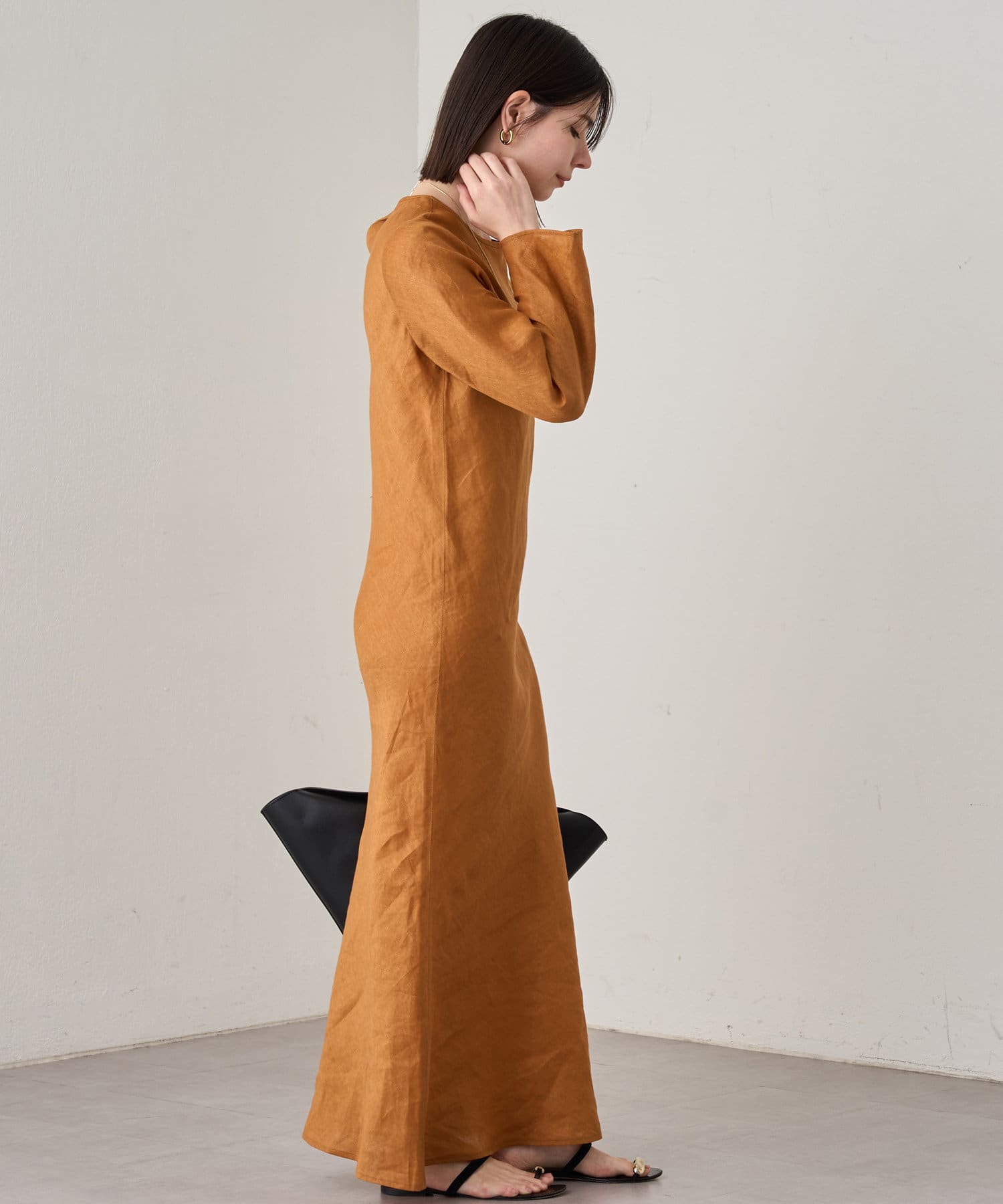 OUTLET(アウトレット) 【Loungedress】20thリネンバイヤスワンピース