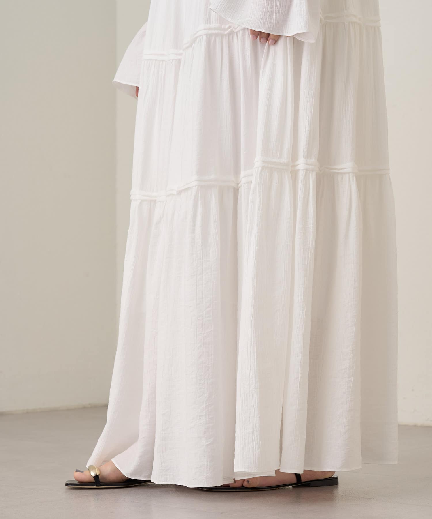 OUTLET(アウトレット) 【Loungedress】2WAYワッシャーティアードワンピース