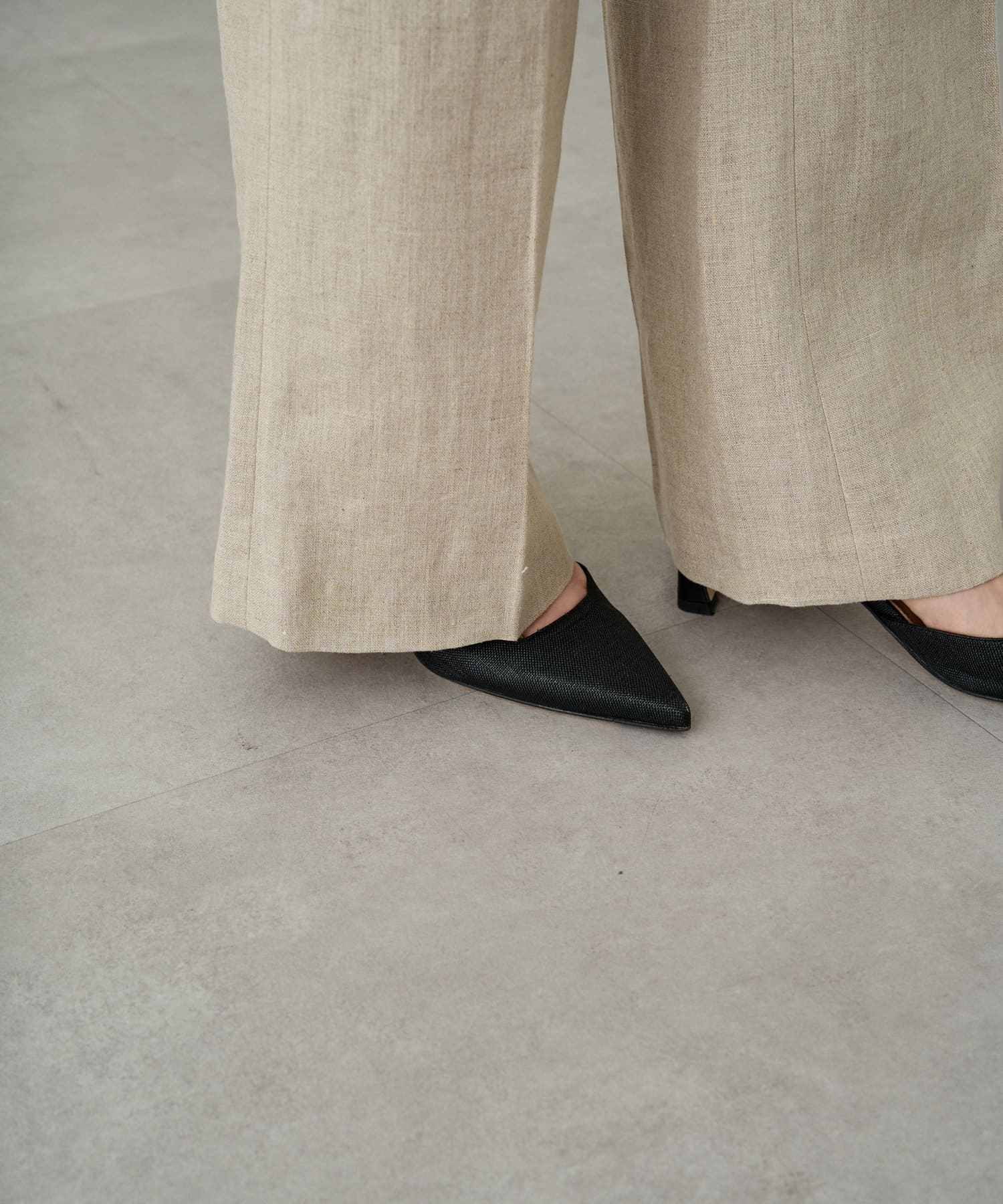 OUTLET(アウトレット) 【Loungedress】リネンフレアパンツ