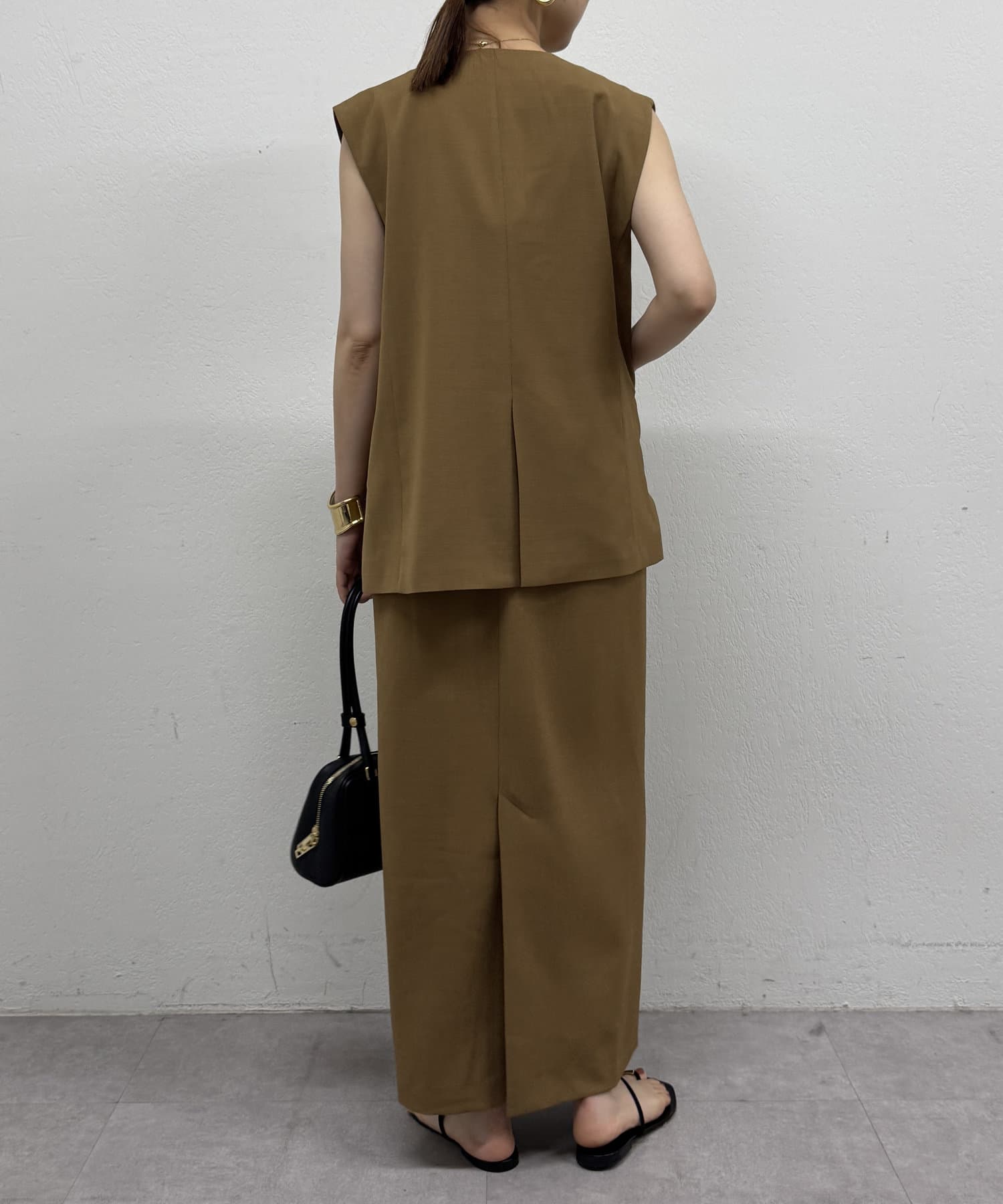 OUTLET(アウトレット) 【Loungedress】リネンライクキャミワンピース