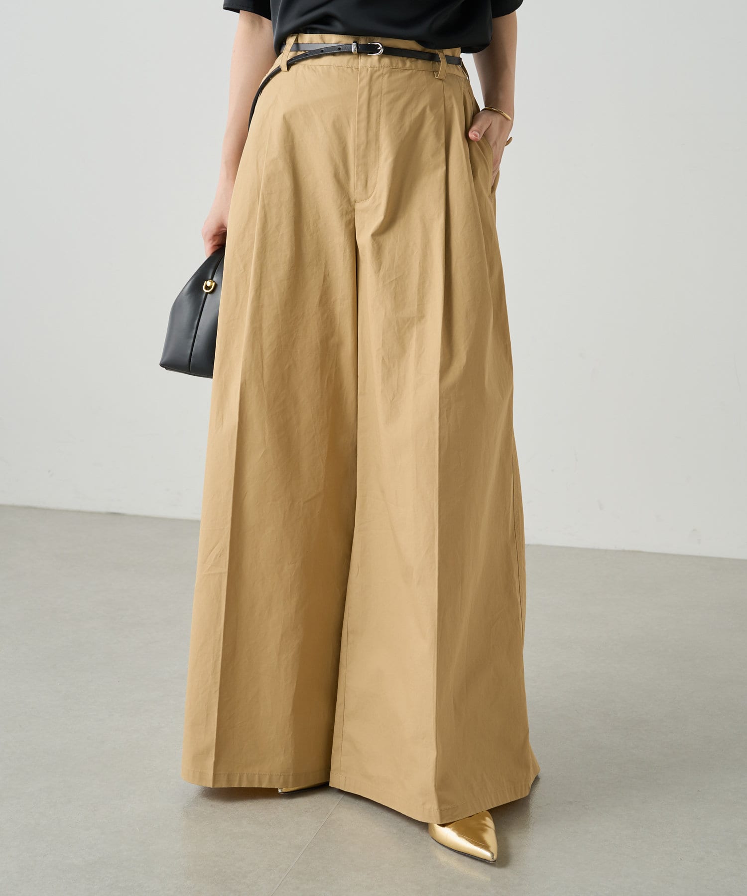 OUTLET(アウトレット) 【Loungedress】ワイドフレアライトチノパンツ