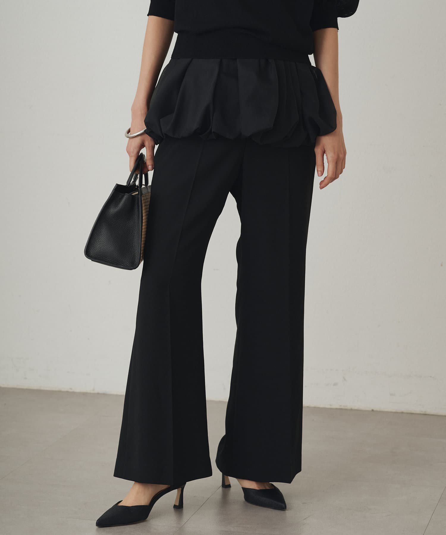 OUTLET(アウトレット) 【Loungedress】ライトセミフレアパンツ