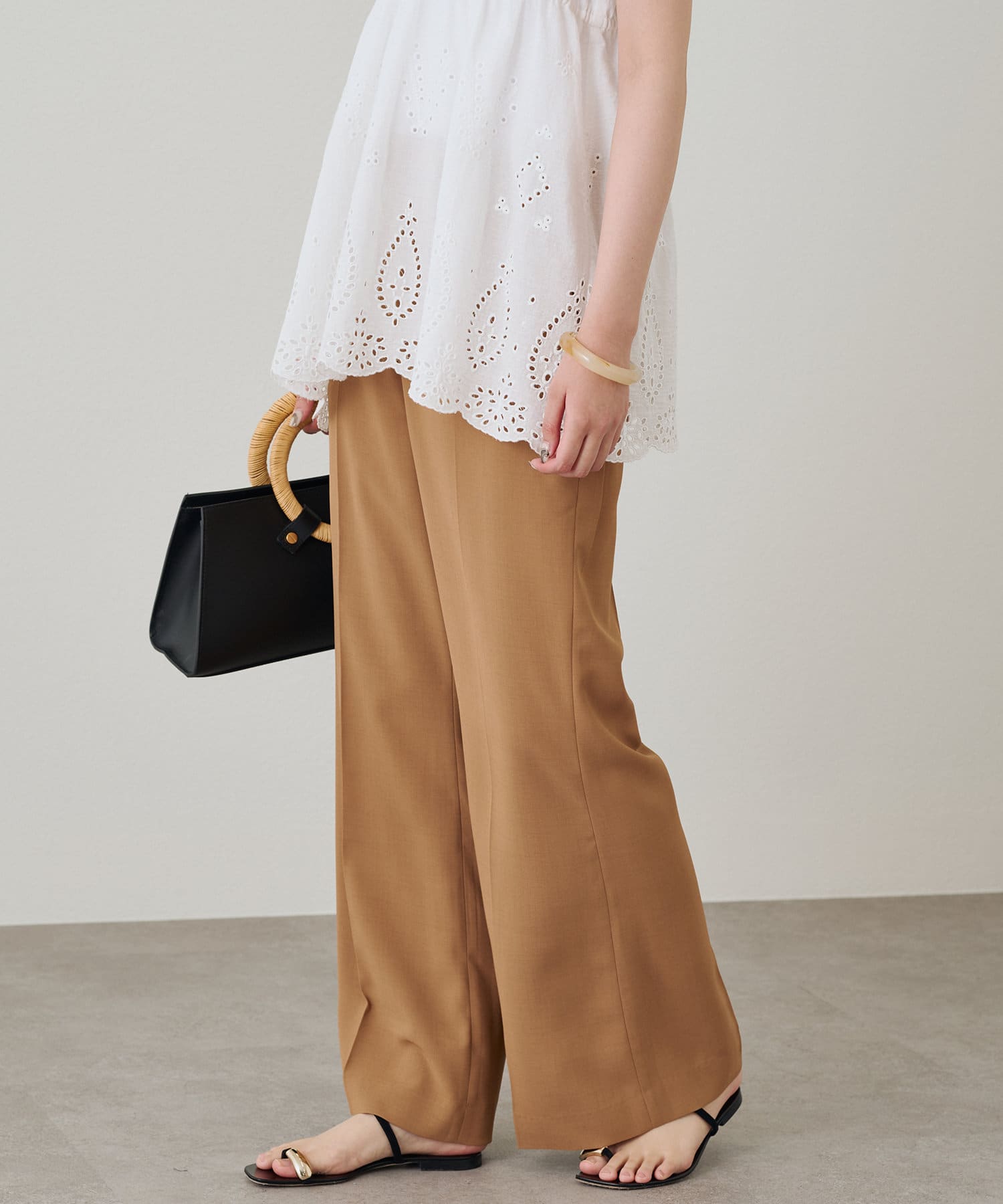 OUTLET(アウトレット) 【Loungedress】ライトセミフレアパンツ