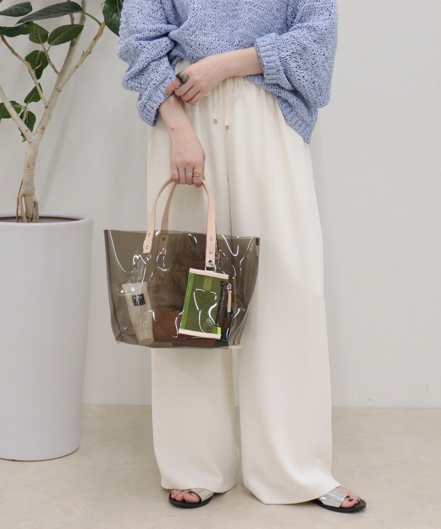 FREDY & GLOSTER(フレディ アンド グロスター) レザーハンドルクリアカラートートバッグ