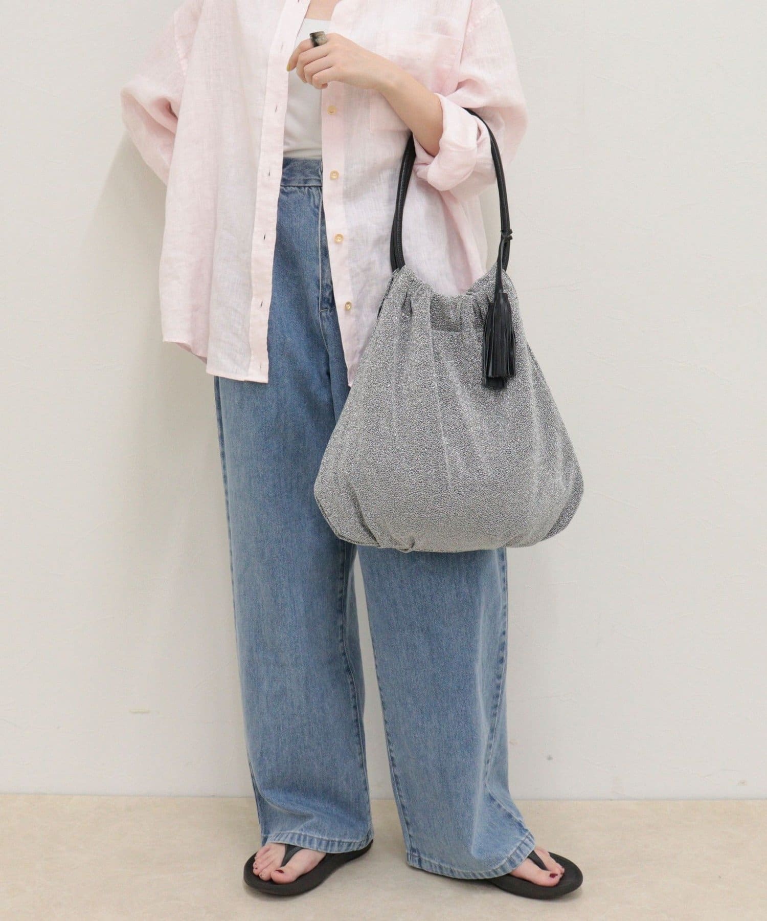 FREDY & GLOSTER(フレディ アンド グロスター) ラメ生地ループハンドルトートバッグ