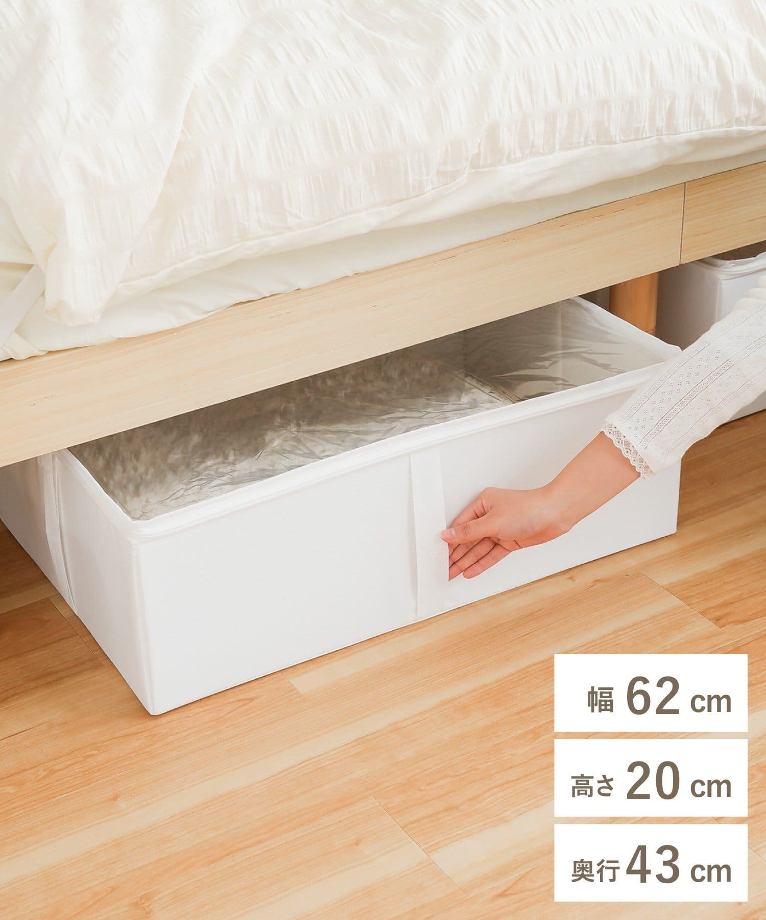 3COINS(スリーコインズ) 透明蓋付きボックス：L