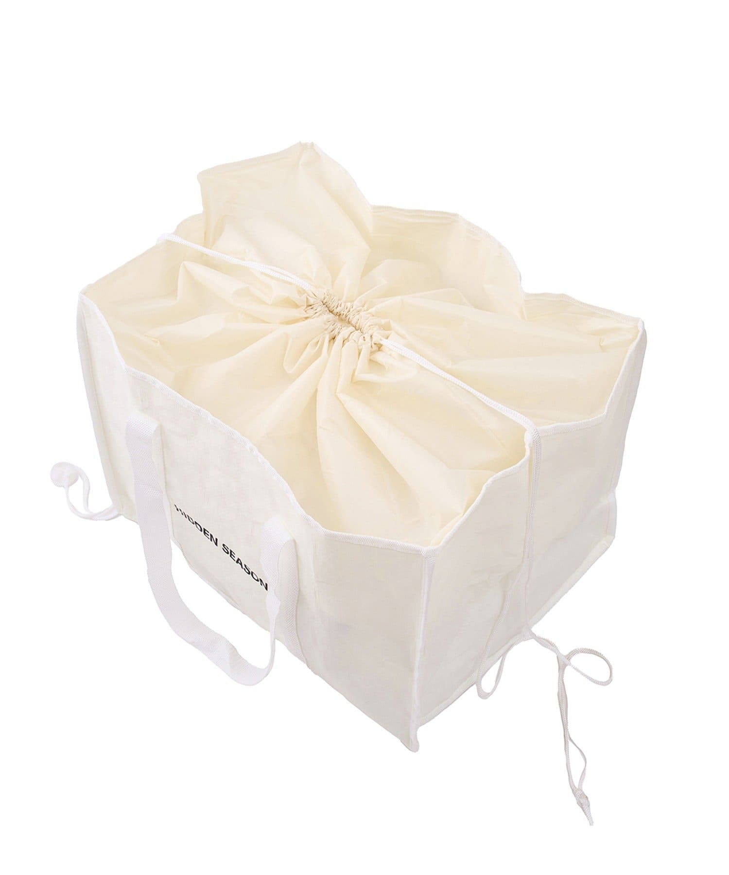 3COINS(スリーコインズ) 巾着付きバッグ型収納：L