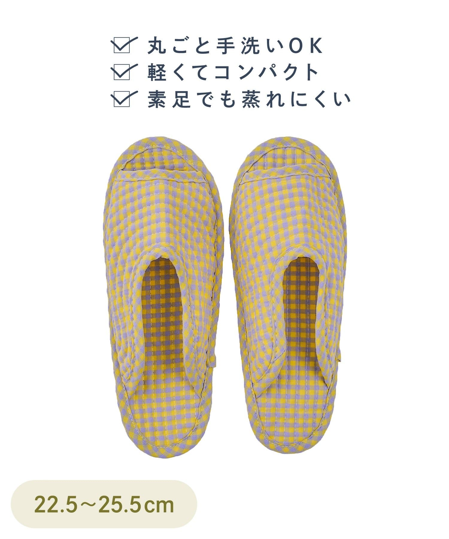 3COINS(スリーコインズ) オテガルスリッパカラーギンガムチェック