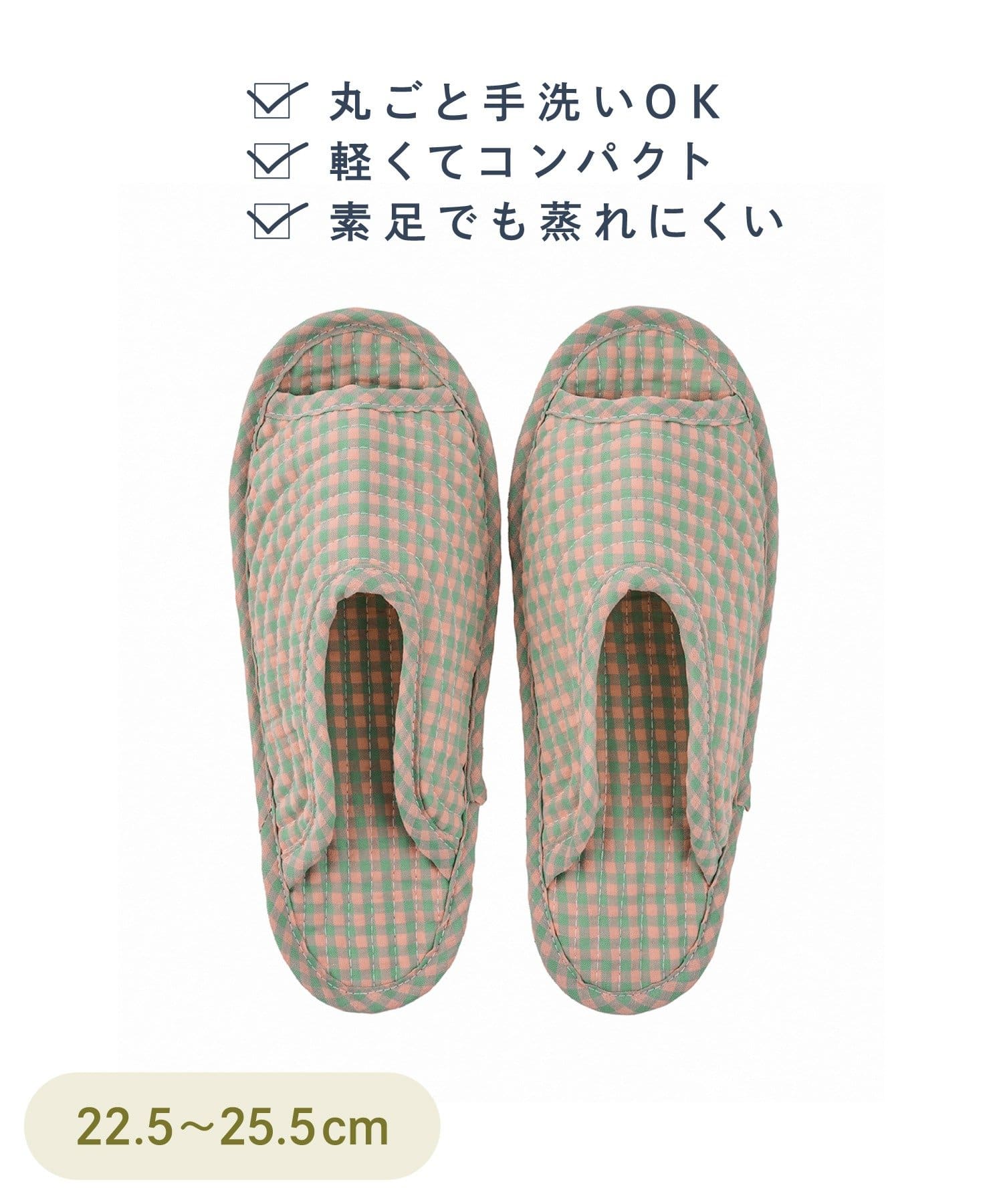 3COINS(スリーコインズ) オテガルスリッパカラーギンガムチェック
