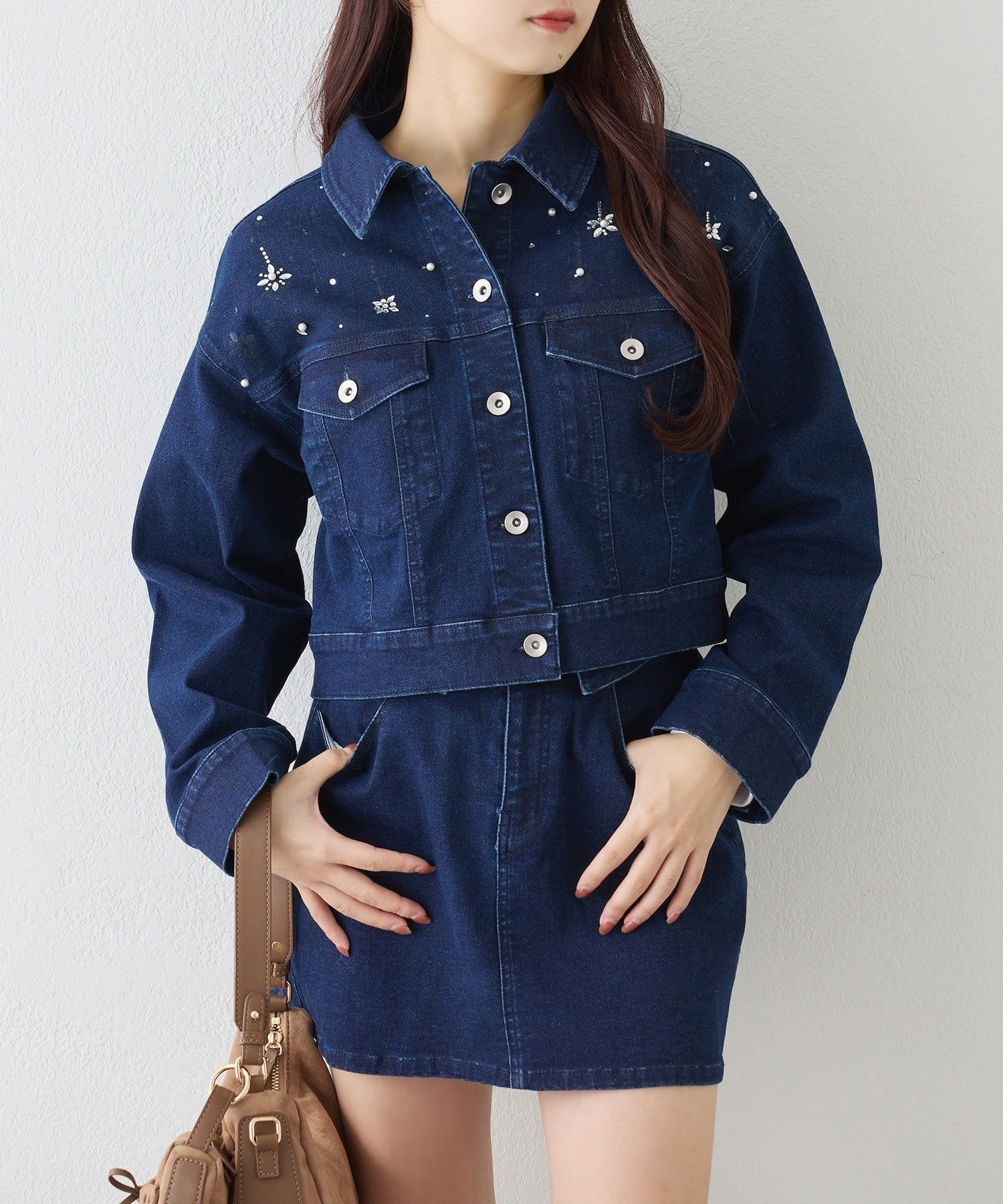 NICE CLAUP / OLIVE des OLIVE OUTLET(ナイスクラップ  / オリーブ デ オリーブ アウトレット) 【one after another】ウェスト折り返しデニムミニ