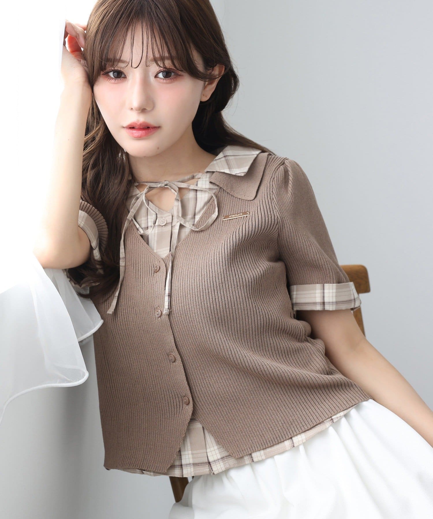 one after another NICE CLAUP(ワンアフターアナザー ナイスクラップ) シャツドッキング半袖トップス