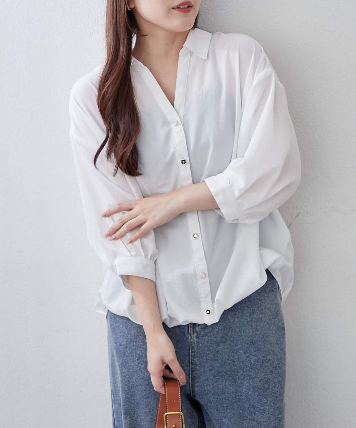 Remind me and forever(リマインドミーアンドフォーエバー) 【人気シリーズ】多種ボタンタケノコタックブラウス