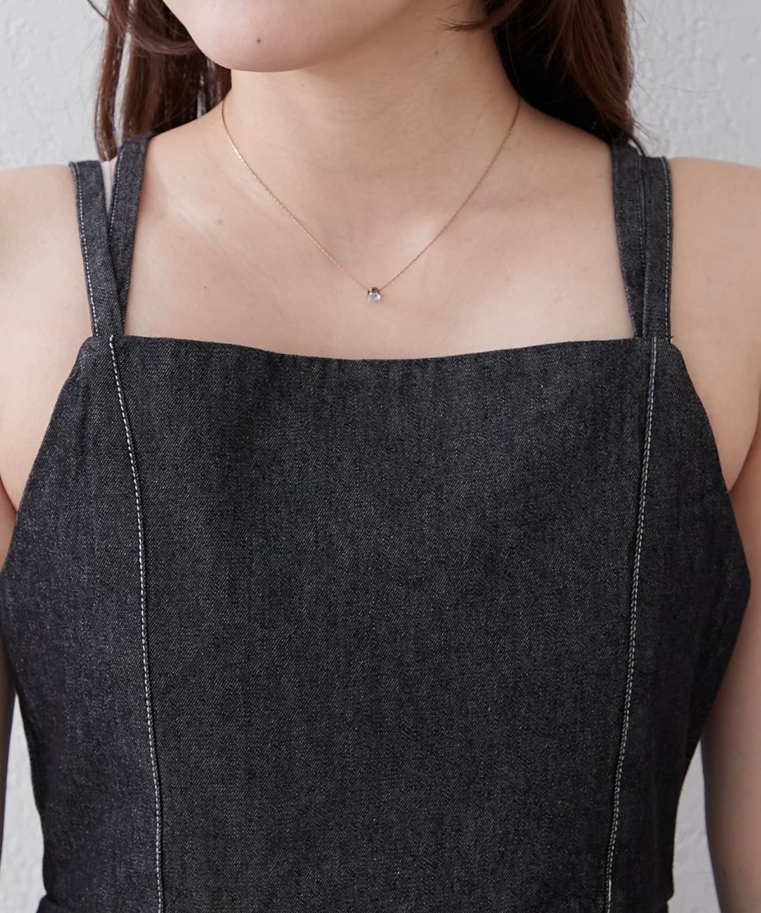 Remind me and forever(リマインドミーアンドフォーエバー) 【きれいめセットアップ】デニム5分袖ブルゾン＋キャミワンピース